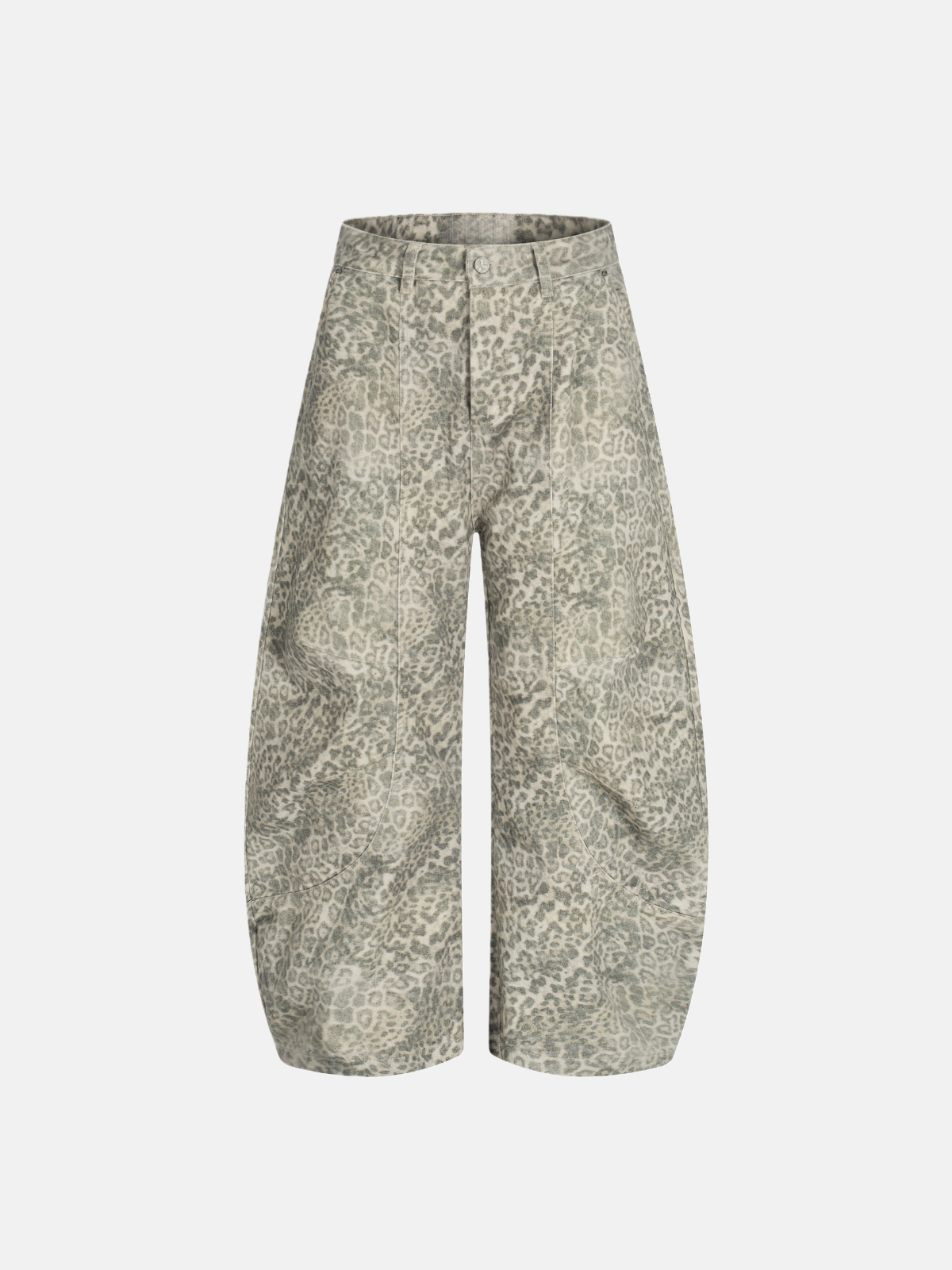 Haaura Leopard Washed Baaggy Barrel Jeans