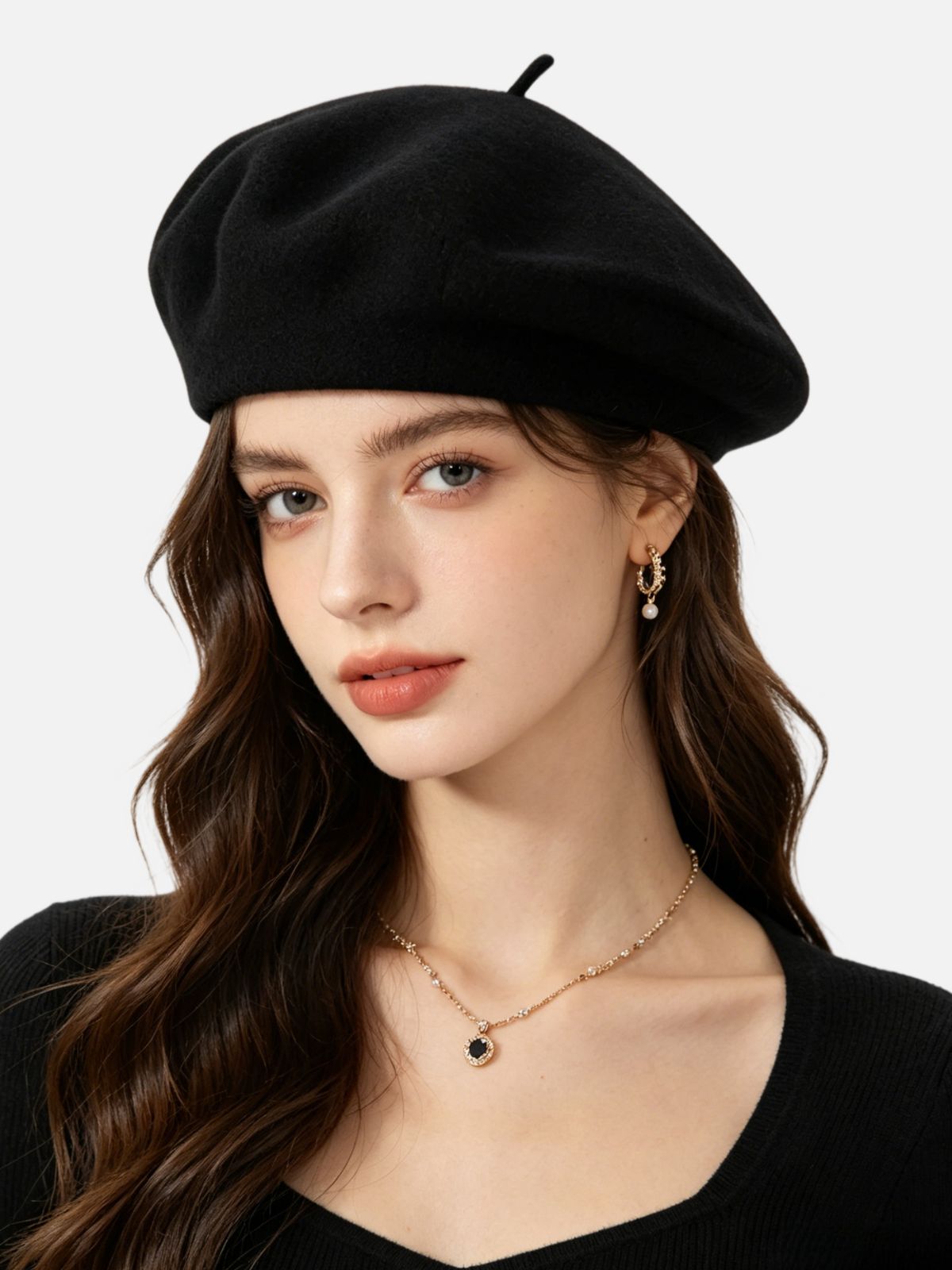 Haaura Wool Tilted Top Beret