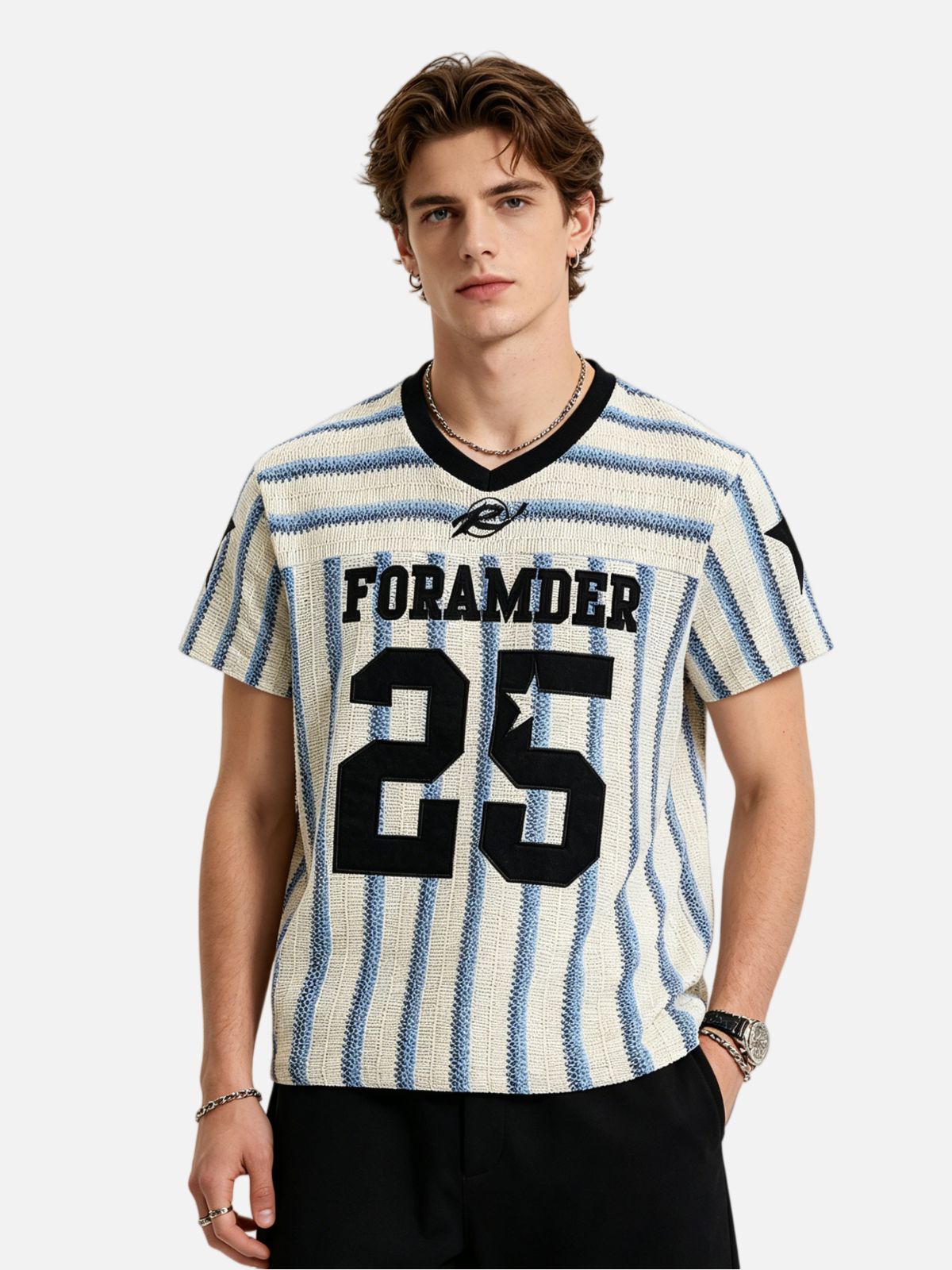 Haaura Stripe Knit 25 Jersey Tee