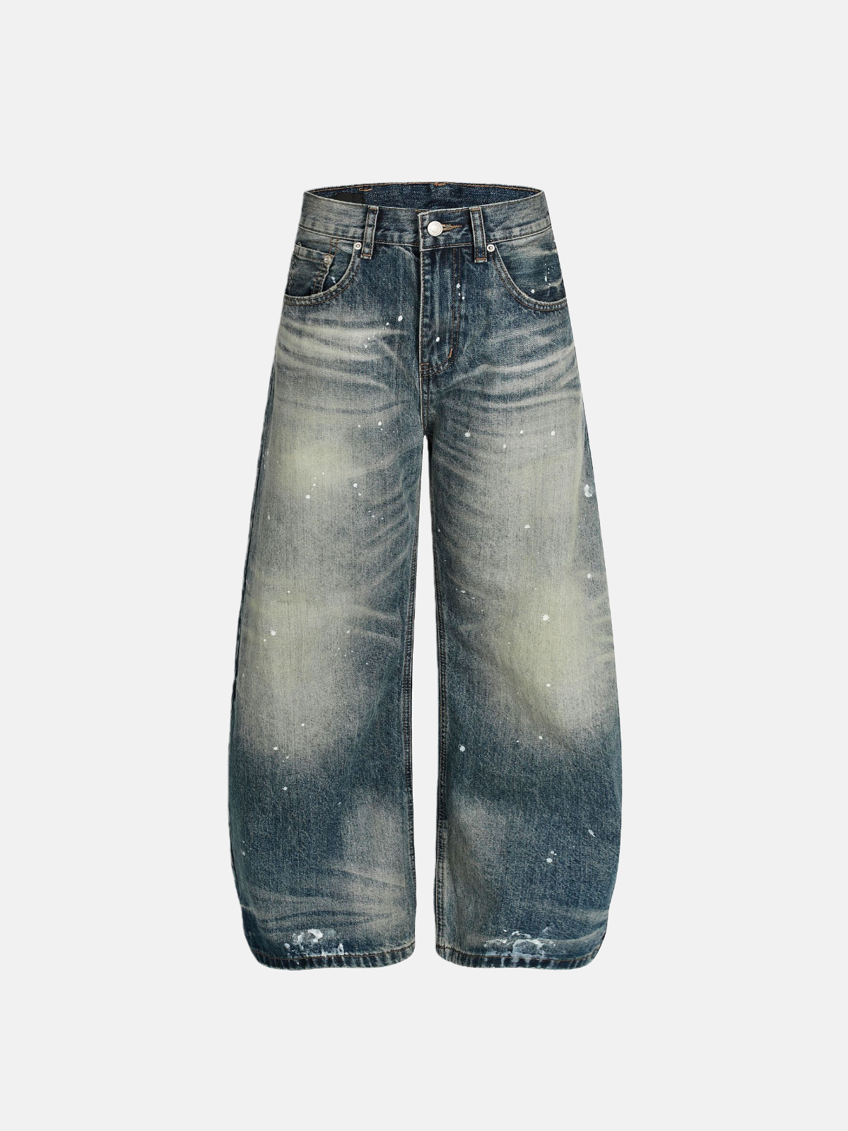 Haaura Splatter Wash Wide-Leg Jeans