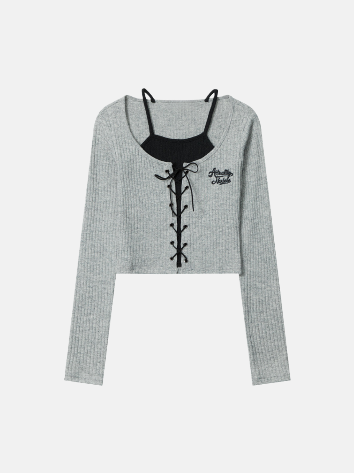 Haaura Arithmetic Muscle Embroidered Crop Sweater