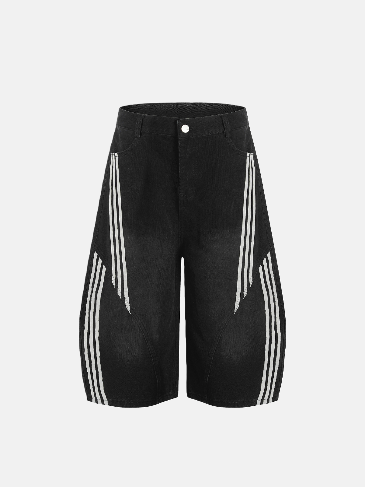 Haaura Stripe Deconstruction Barrel Longline Jorts