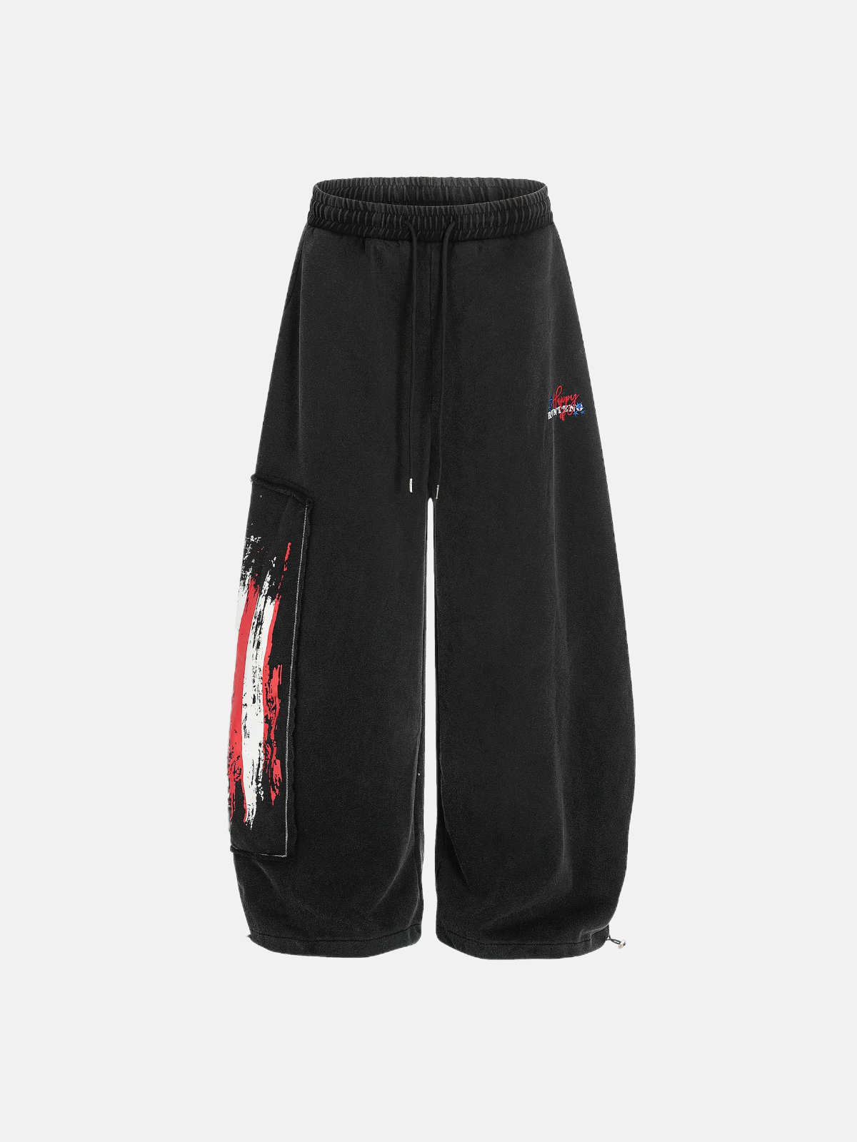 Haaura Patch & Badge Drawstring Super Baggy Sweatpants