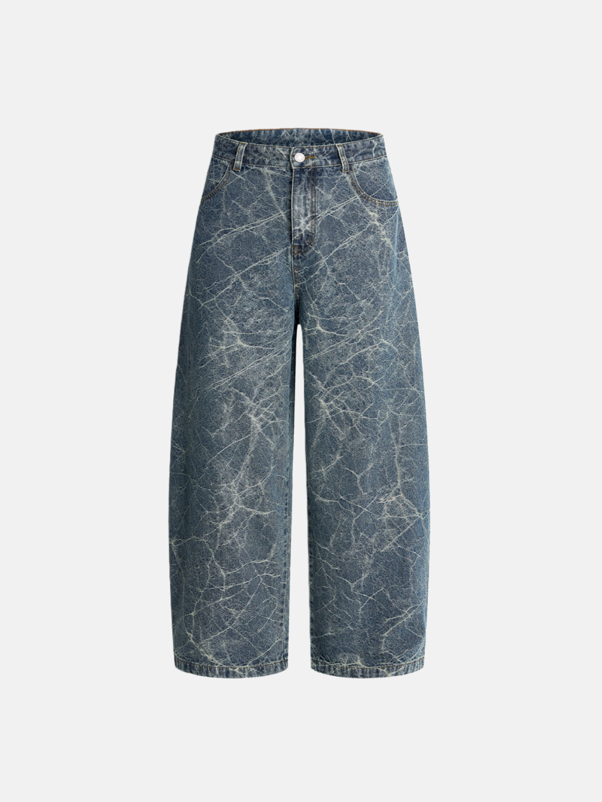 Haaura Crackle Wash Baggy Jeans