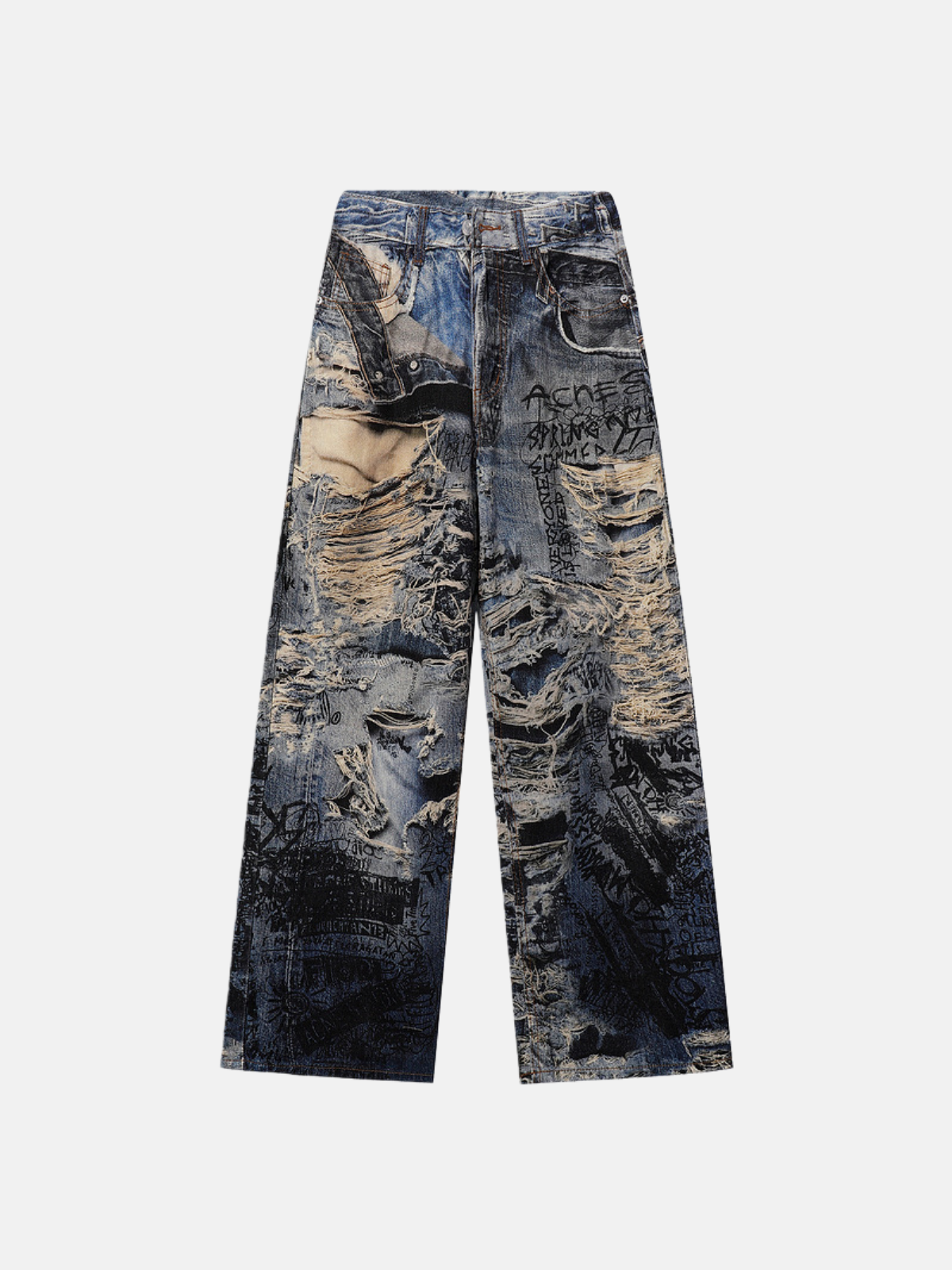 Haaura Graffiti Straight-Leg Jeans