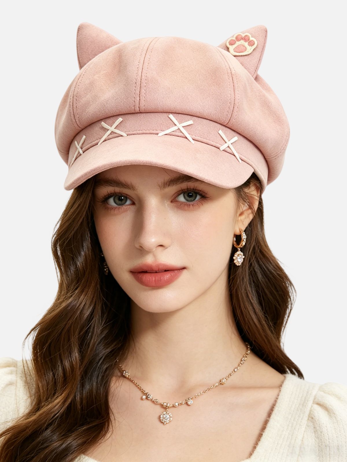 Haaura Cat Ear Paw Print Cap