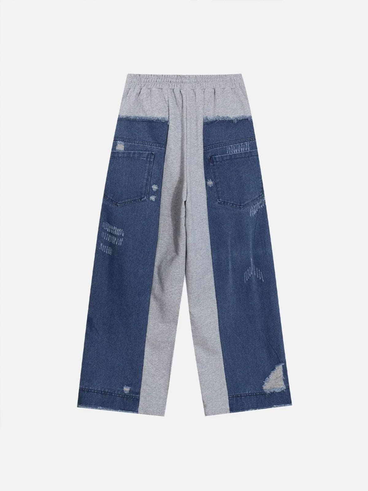 Haaura Denim Patchwork Baggy Sweatpants