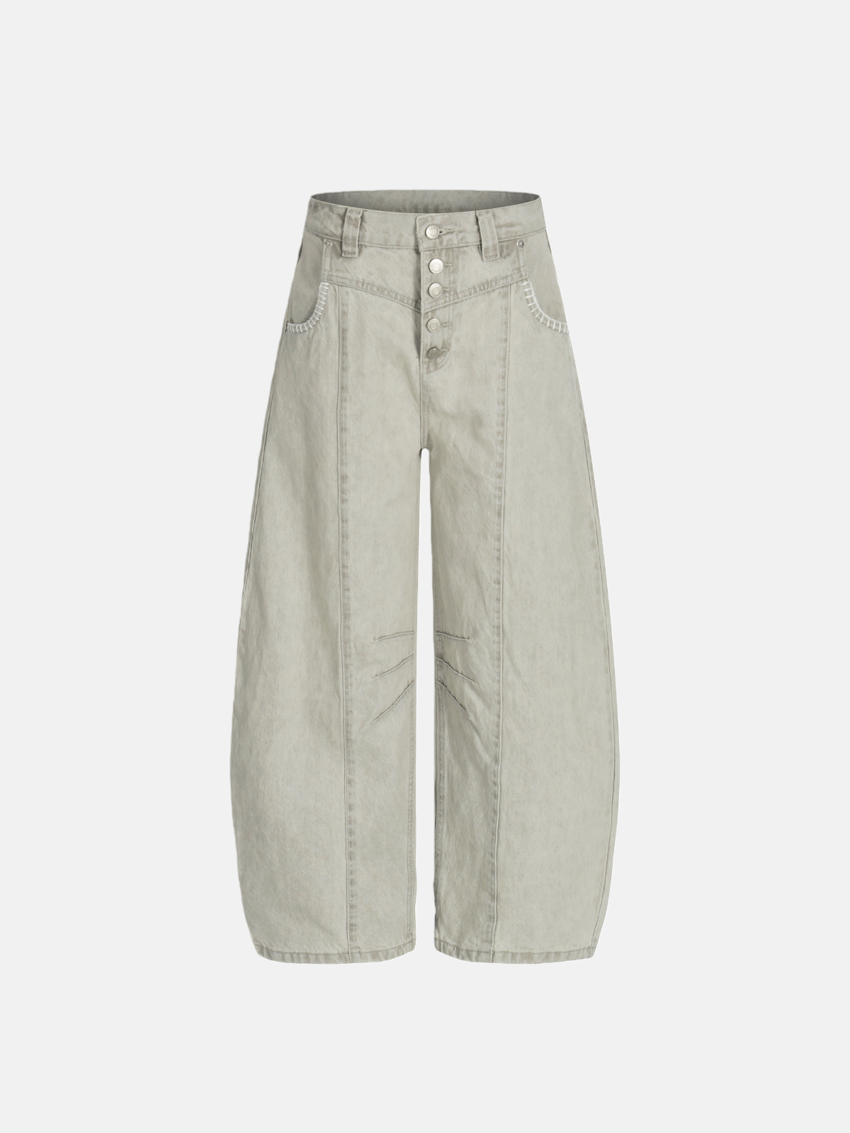 Haaura High-Waist Flared Structural Seam Jeans