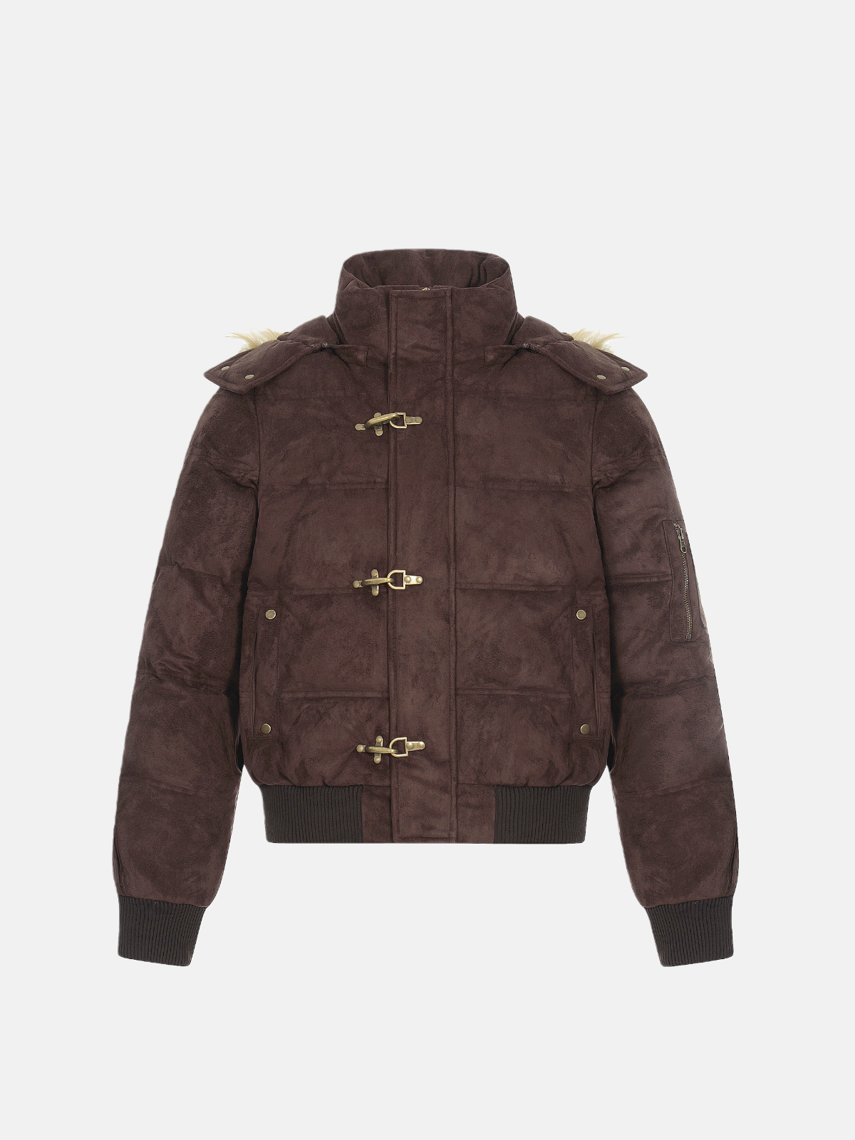 Haaura Faux Suede Metal Toggle Coat