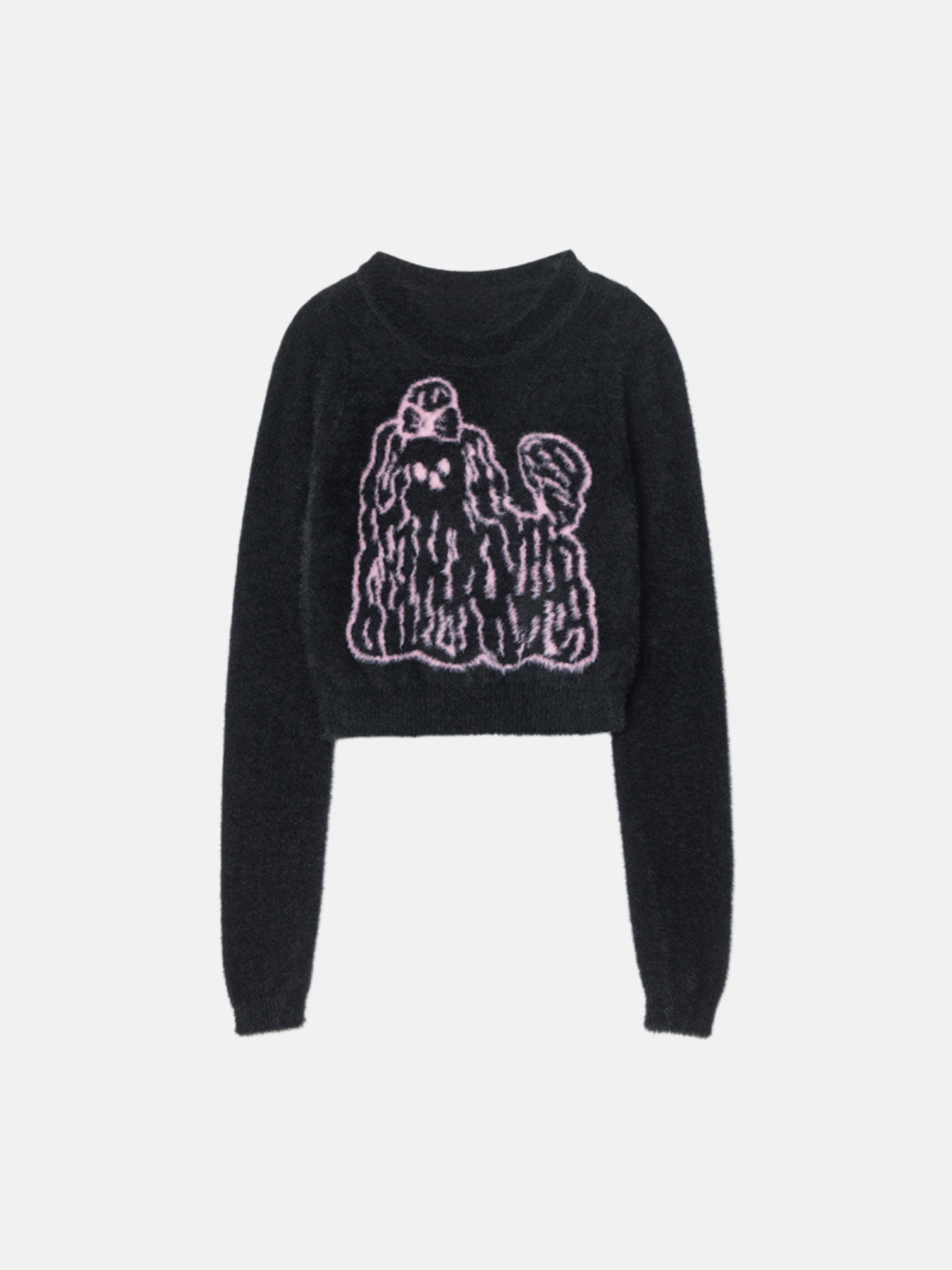 Haaura Cartoon Mop Dog with Bow Embroidered Knit Sweater