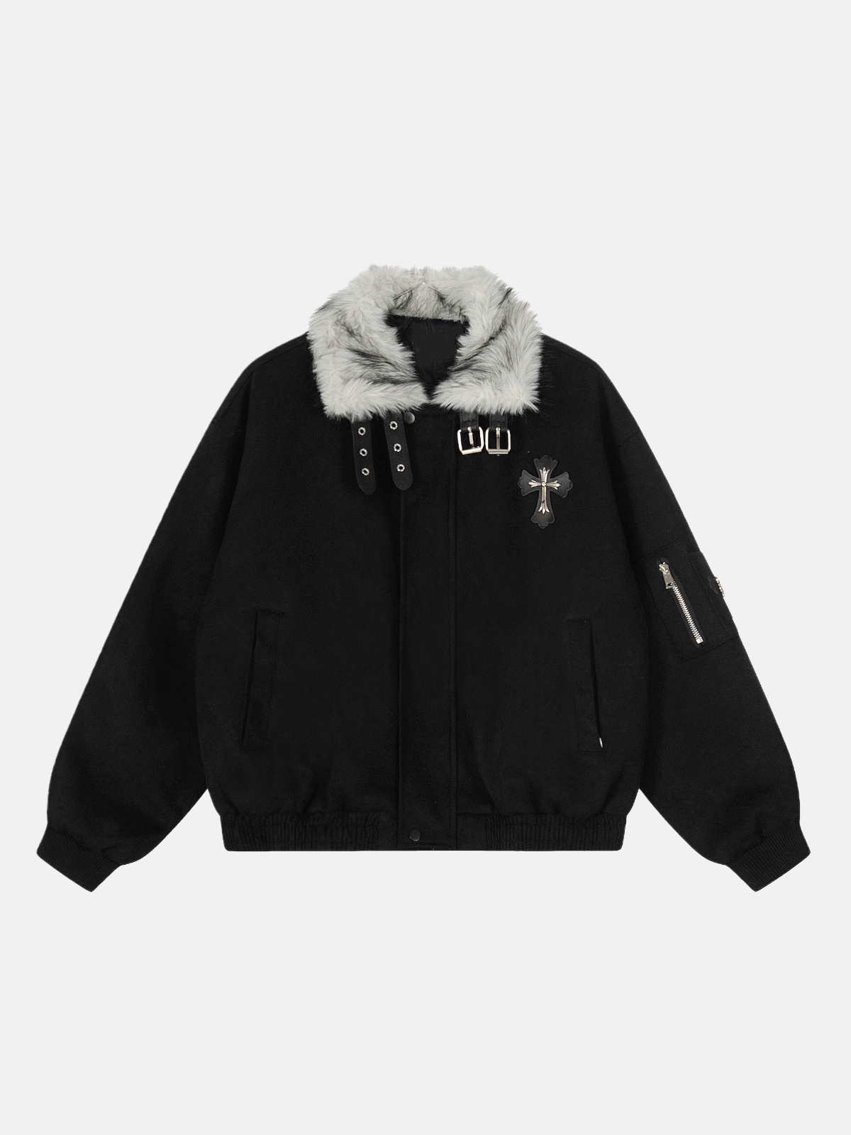 Haaura Plush Grommet Utility Hooded Jacket
