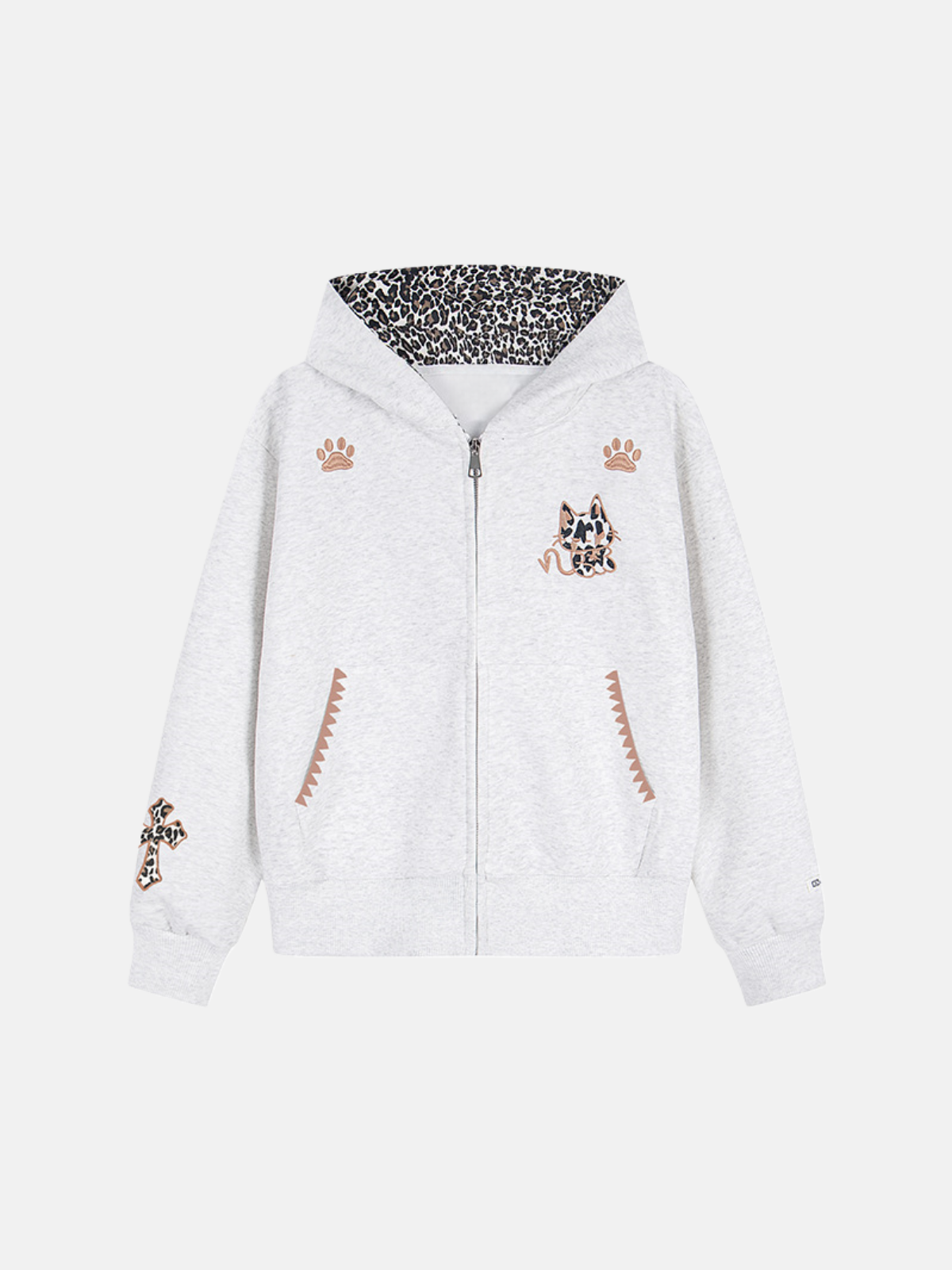 Haaura Meow & Leopard Playful Zip Hoodie