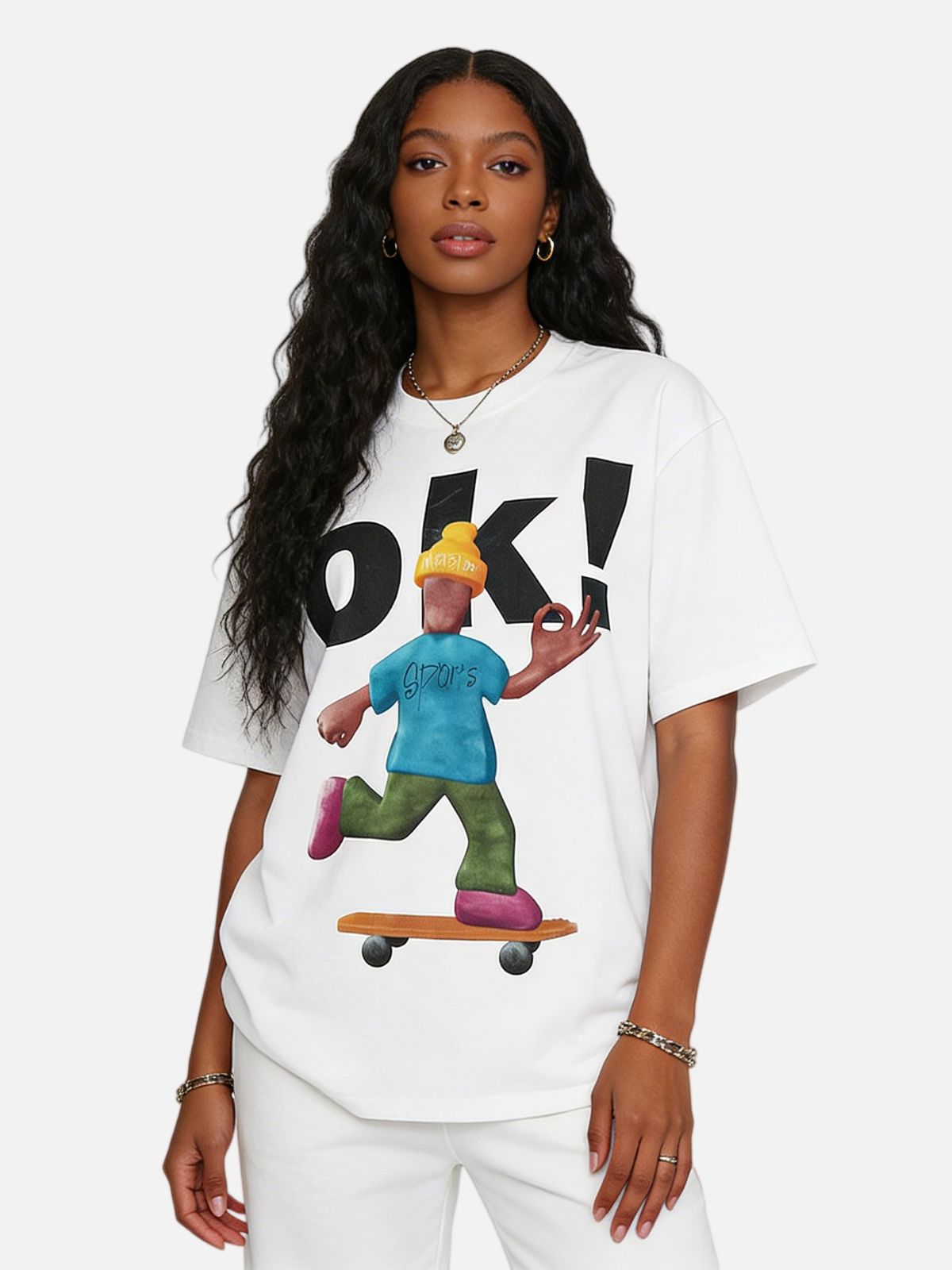 Haaura “OK!” Cartoon Skater Tee