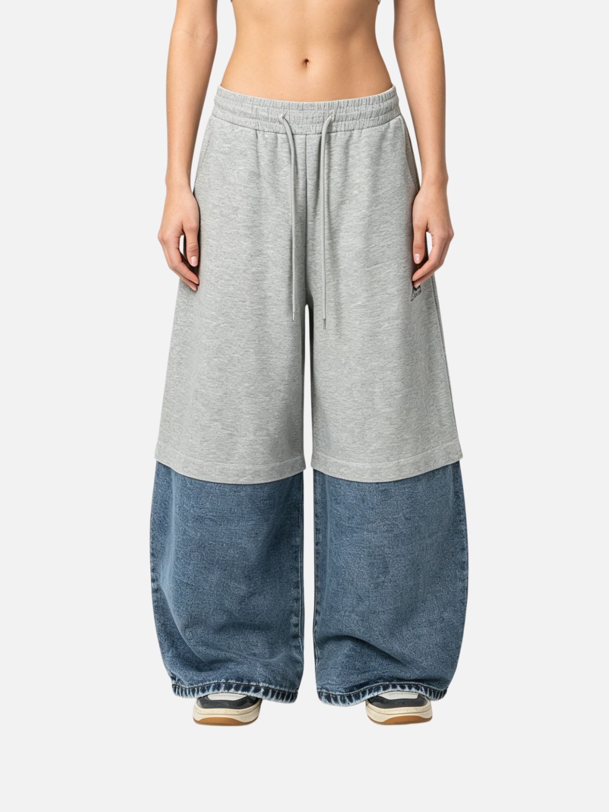 Haaura Two-Tone Baggy Barrel Sweatpants