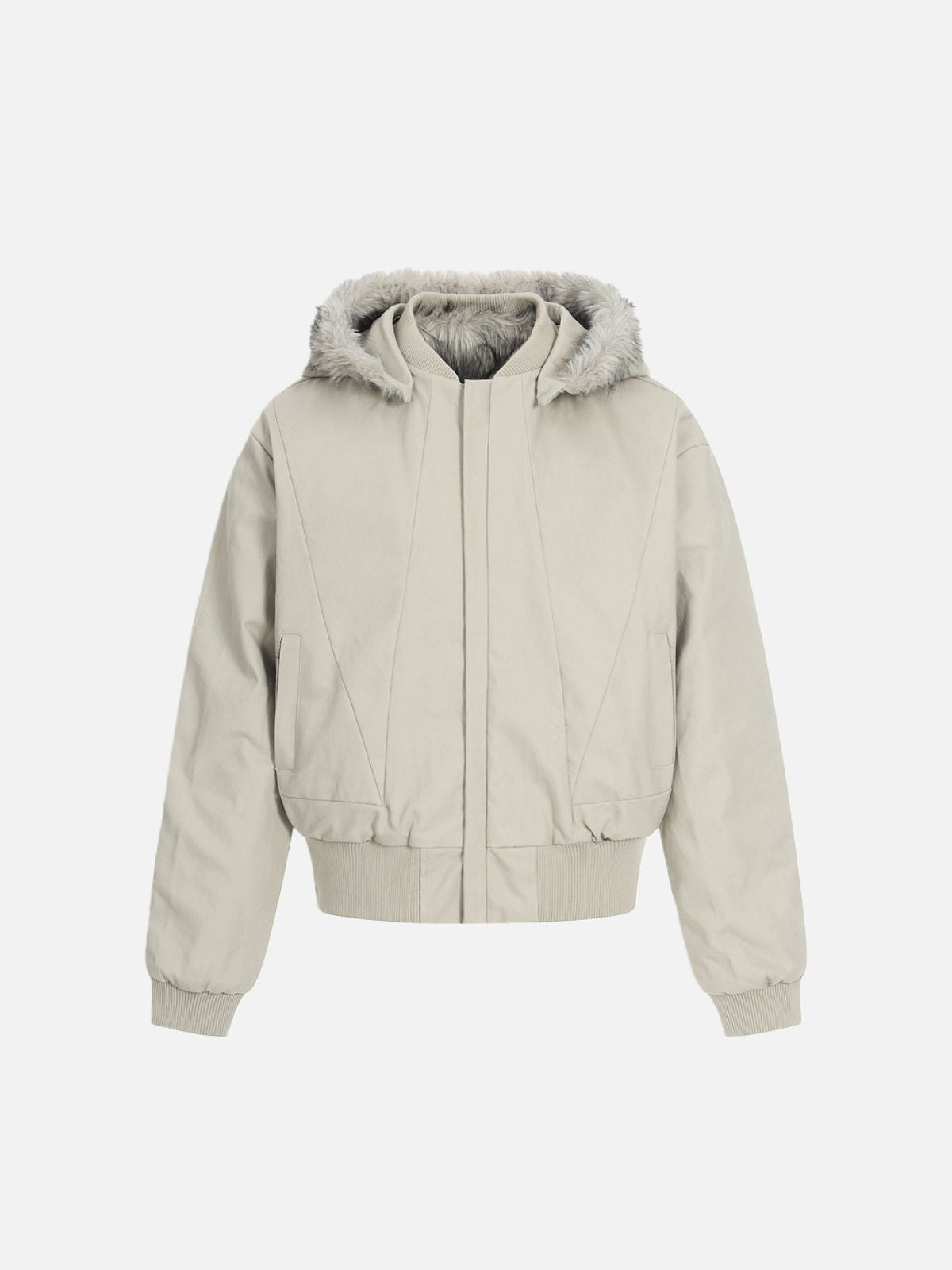 Haaura Fur Hooded Zip Up Coat