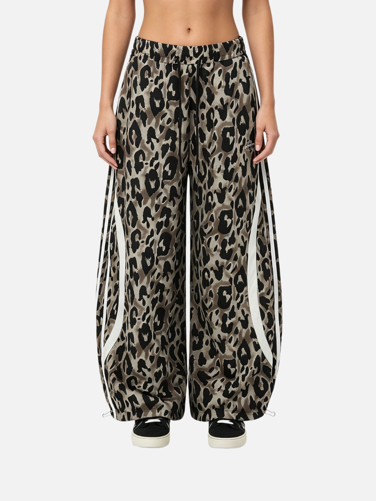 Haaura Leopard Stripe Baggy Barrel Sweatpants