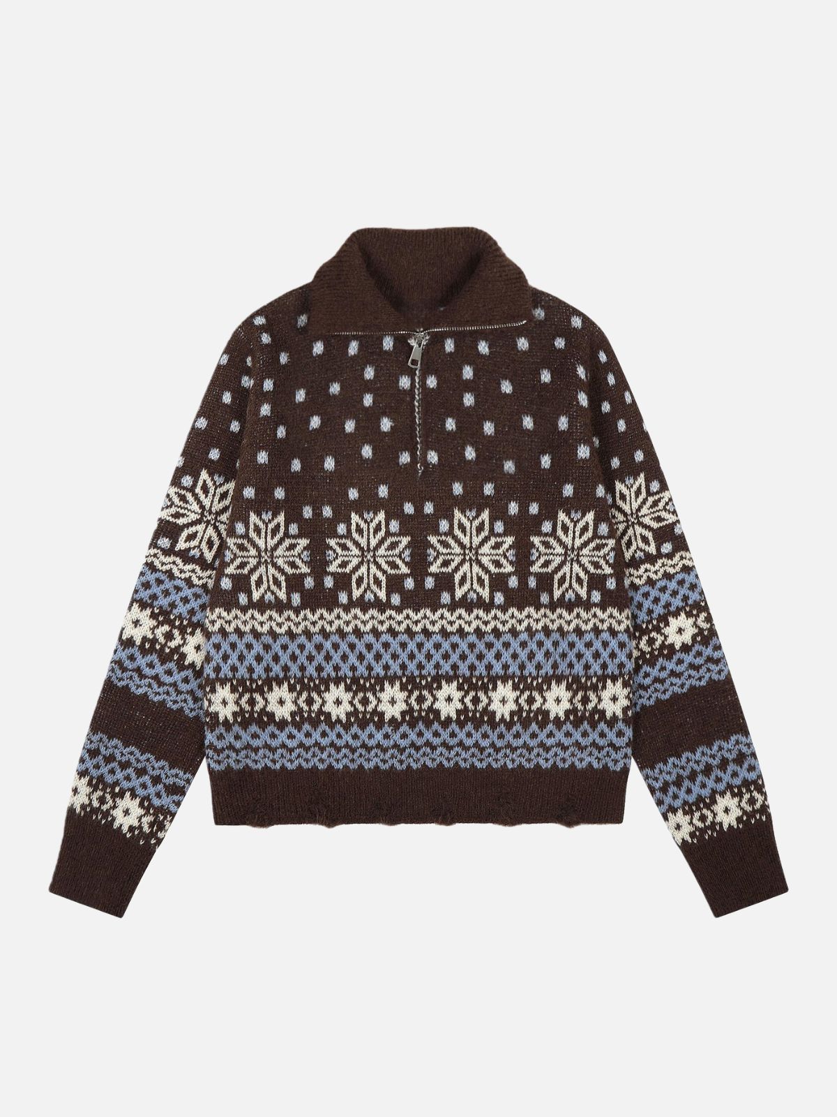 Haaura Fair Isle Half-Zip Knit Sweater