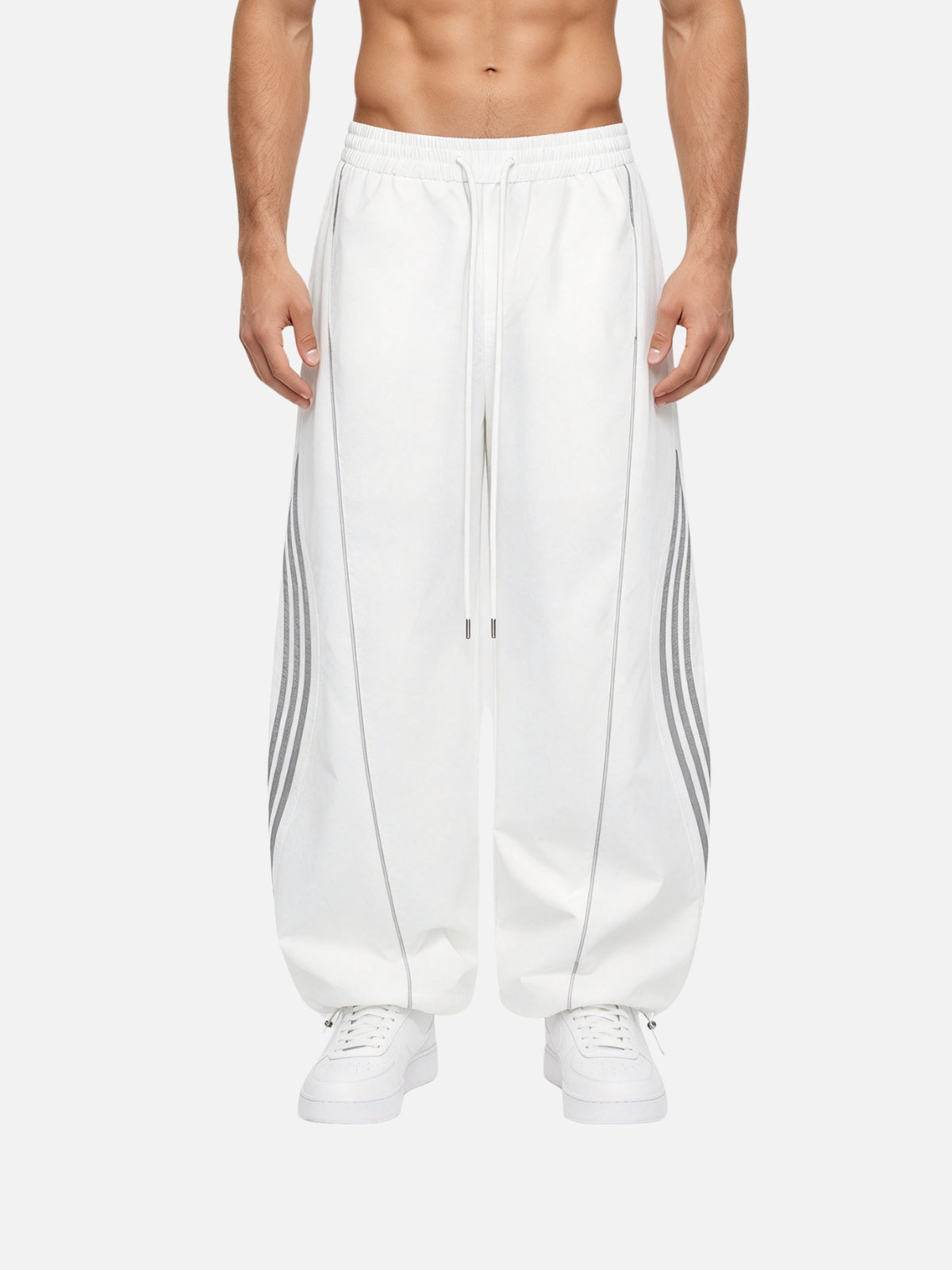 Haaura Side Stripe Baggy Barrel Pants