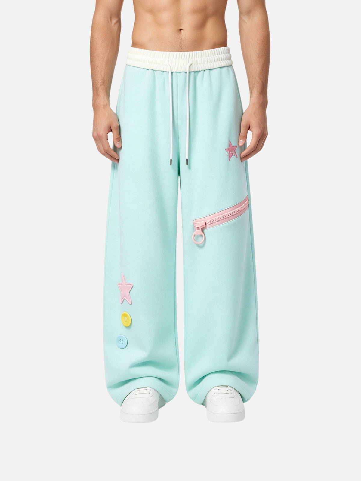Haaura Star Patch Baggy Barrel Sweatpants