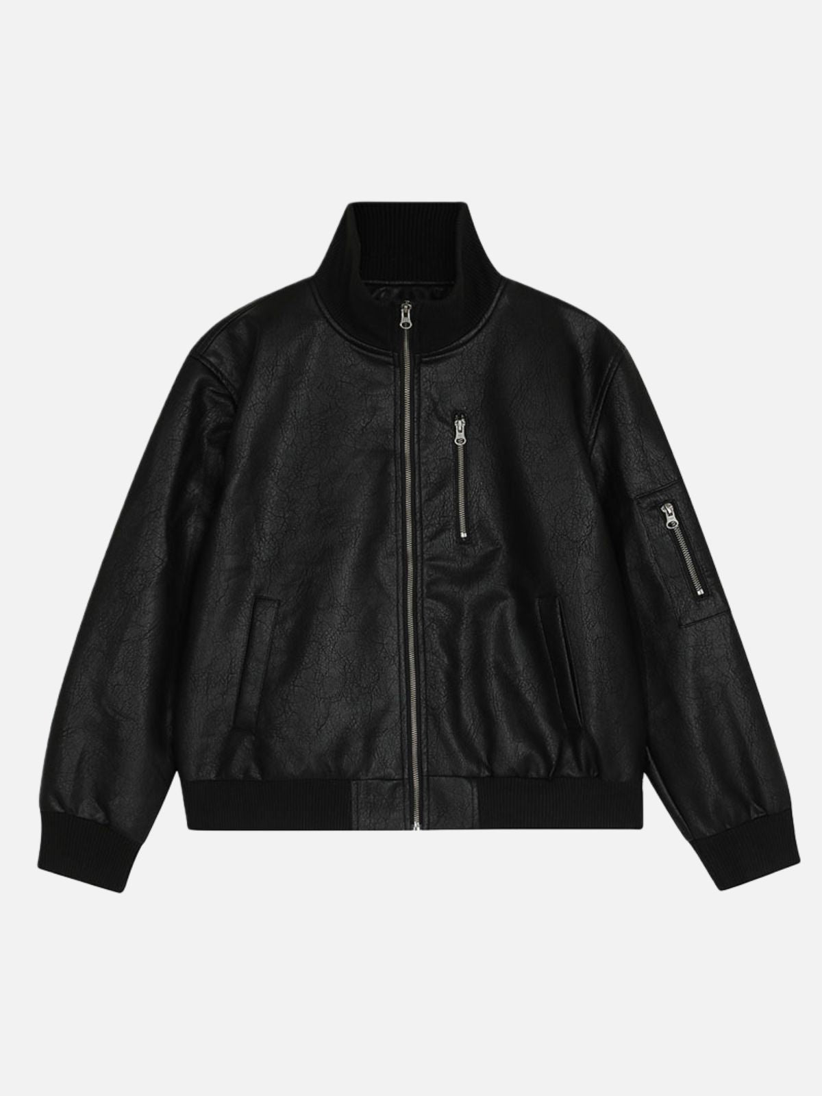 Haaura Faux Leather Bomber Jacket