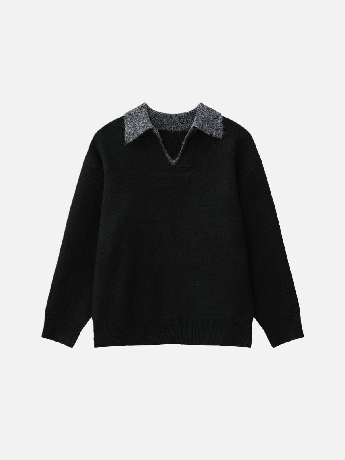 Haaura Faux Layer Polo Knit Sweater