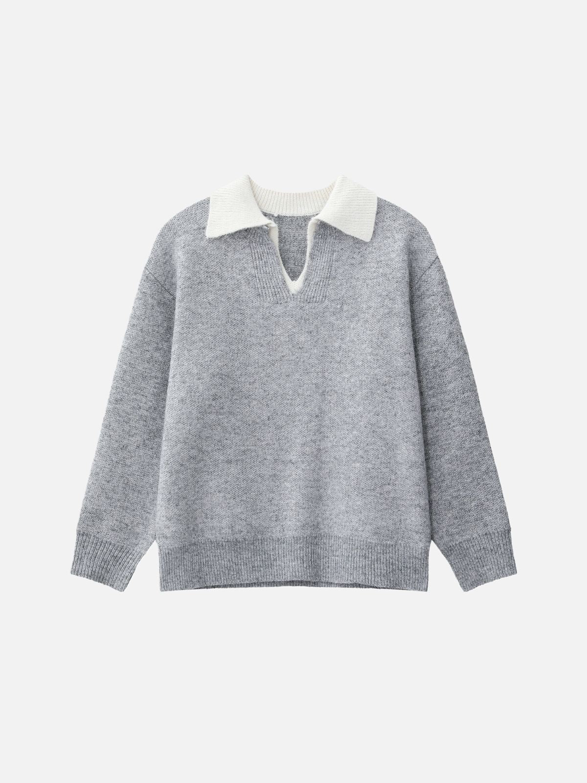 Haaura Faux Layer Polo Knit Sweater