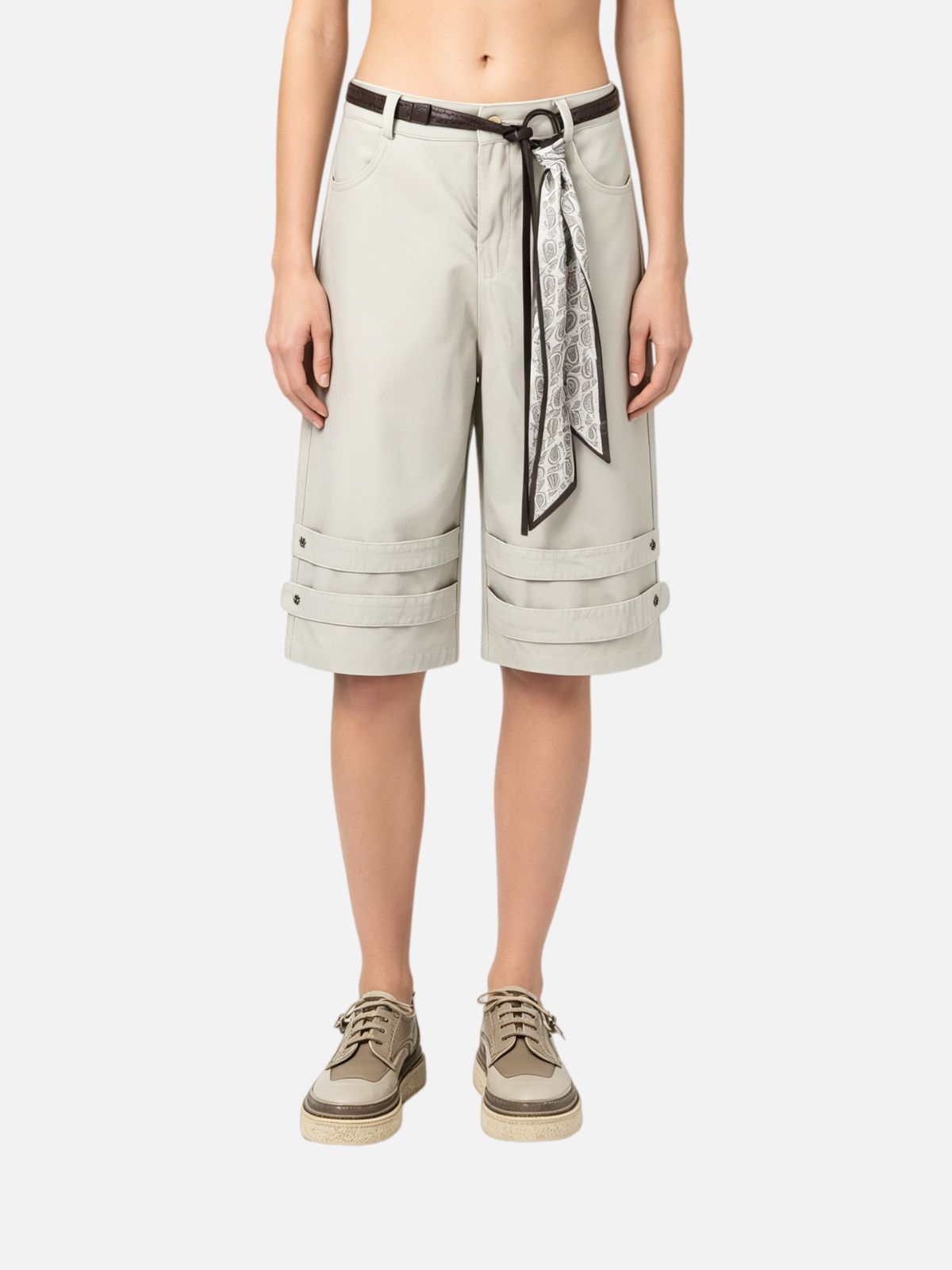 Haaura High-Waisted Wide-Leg Utility Shorts