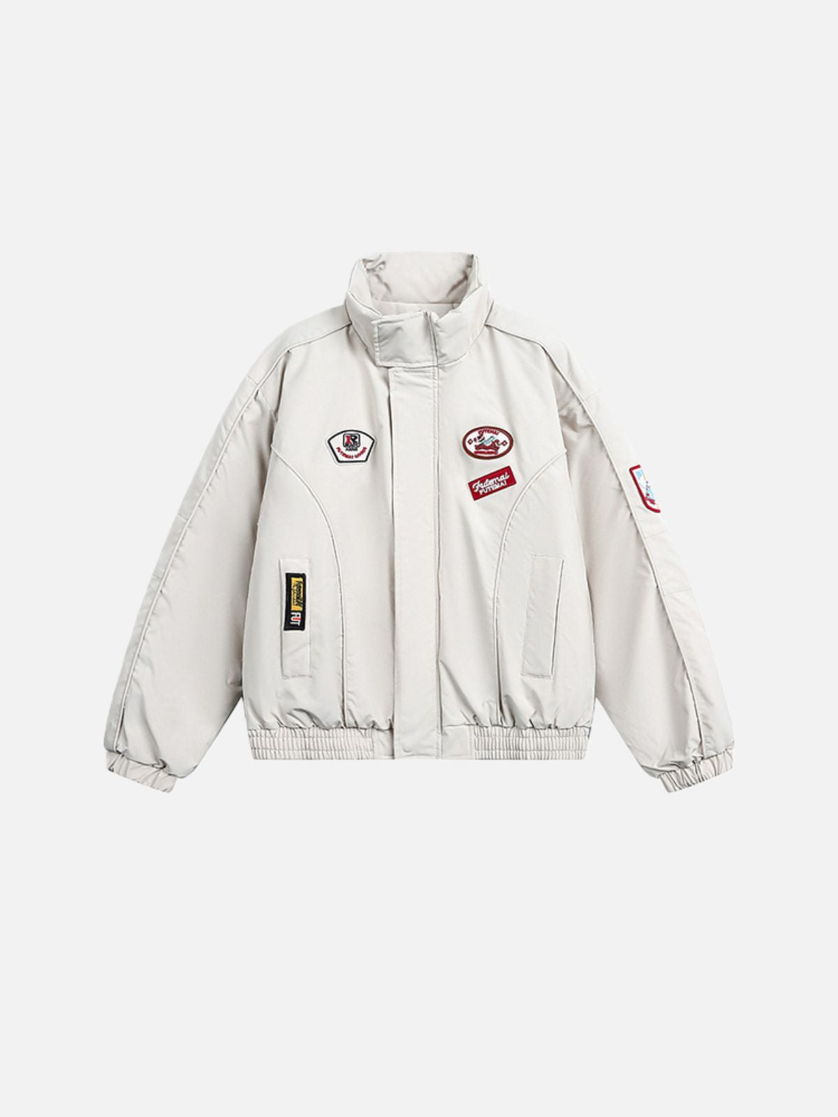 Haaura Stand Collar Patch & Badge Jacket