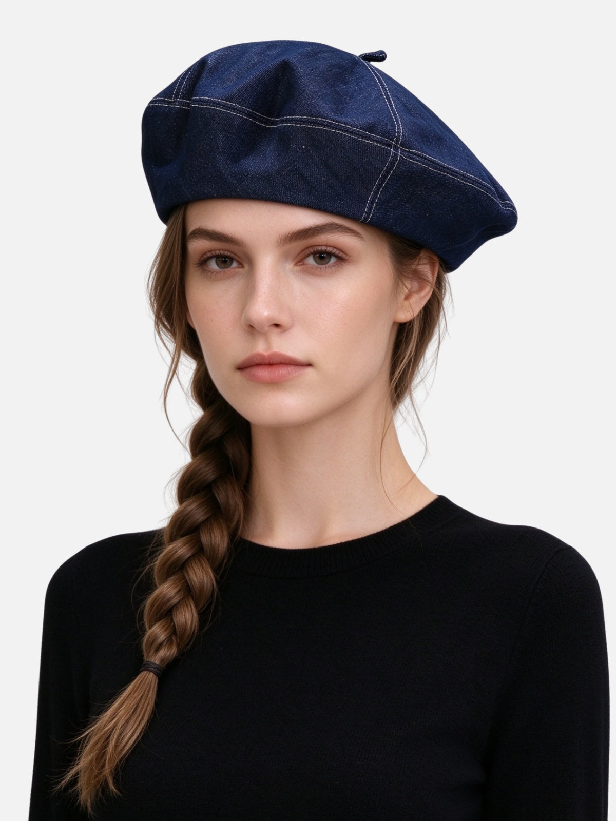 Washed Denim Flat Cap