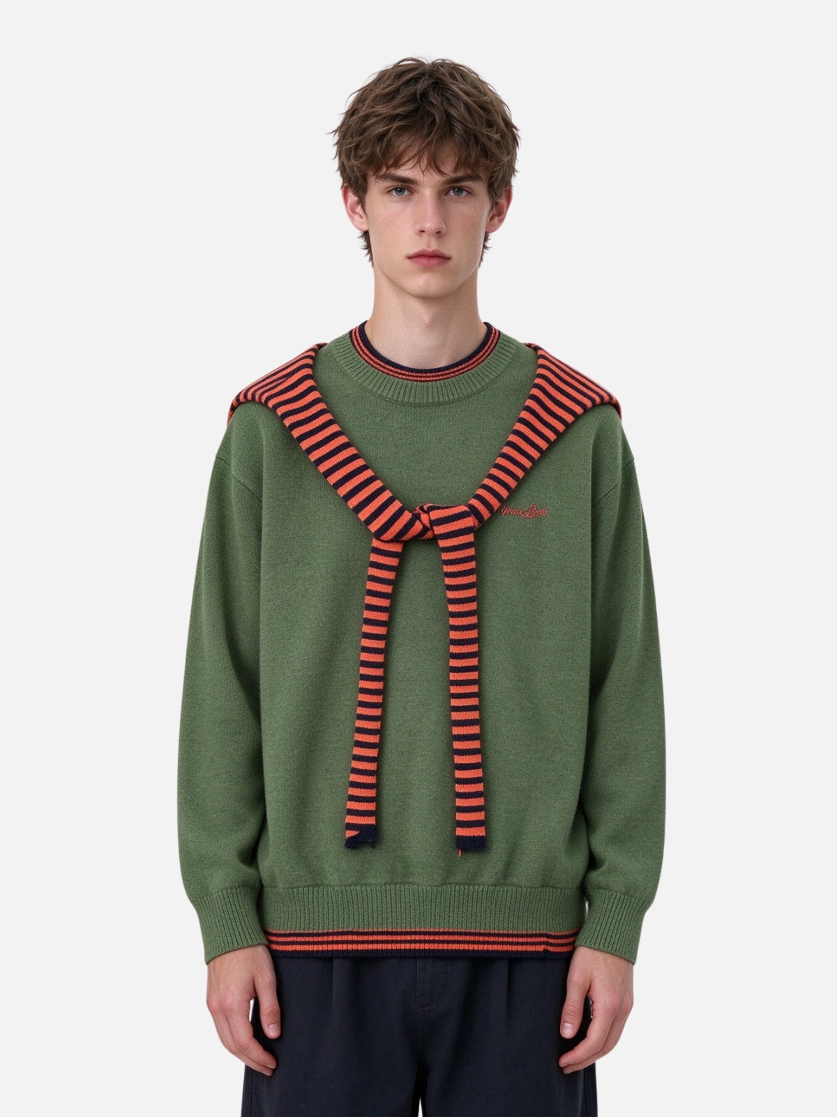 Haaura Stripe Sailor Collar Knit Sweater