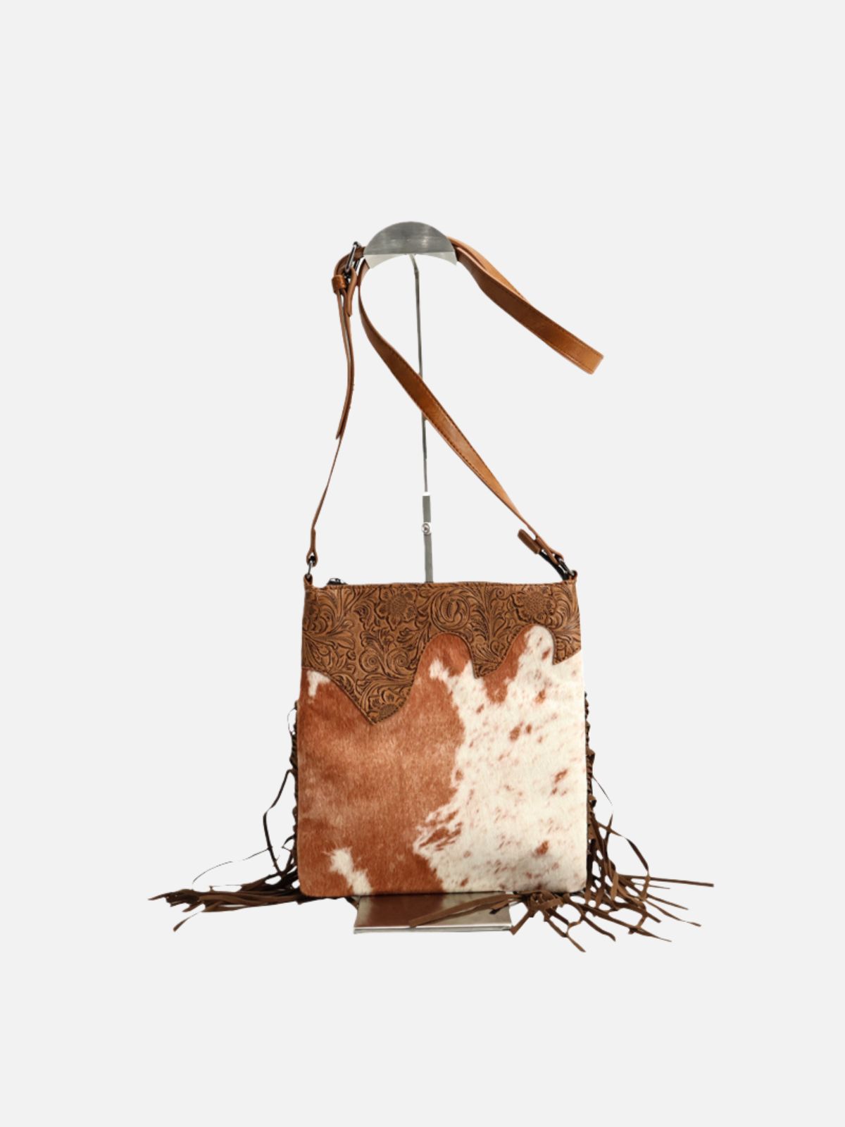 Bohemian Fringe Shearling Crossbody Bag