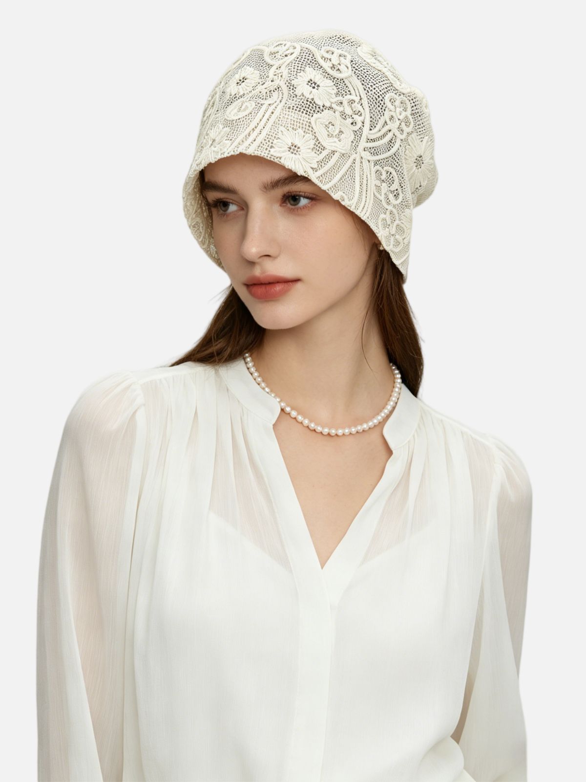 Haaura Lace Floral Beanie