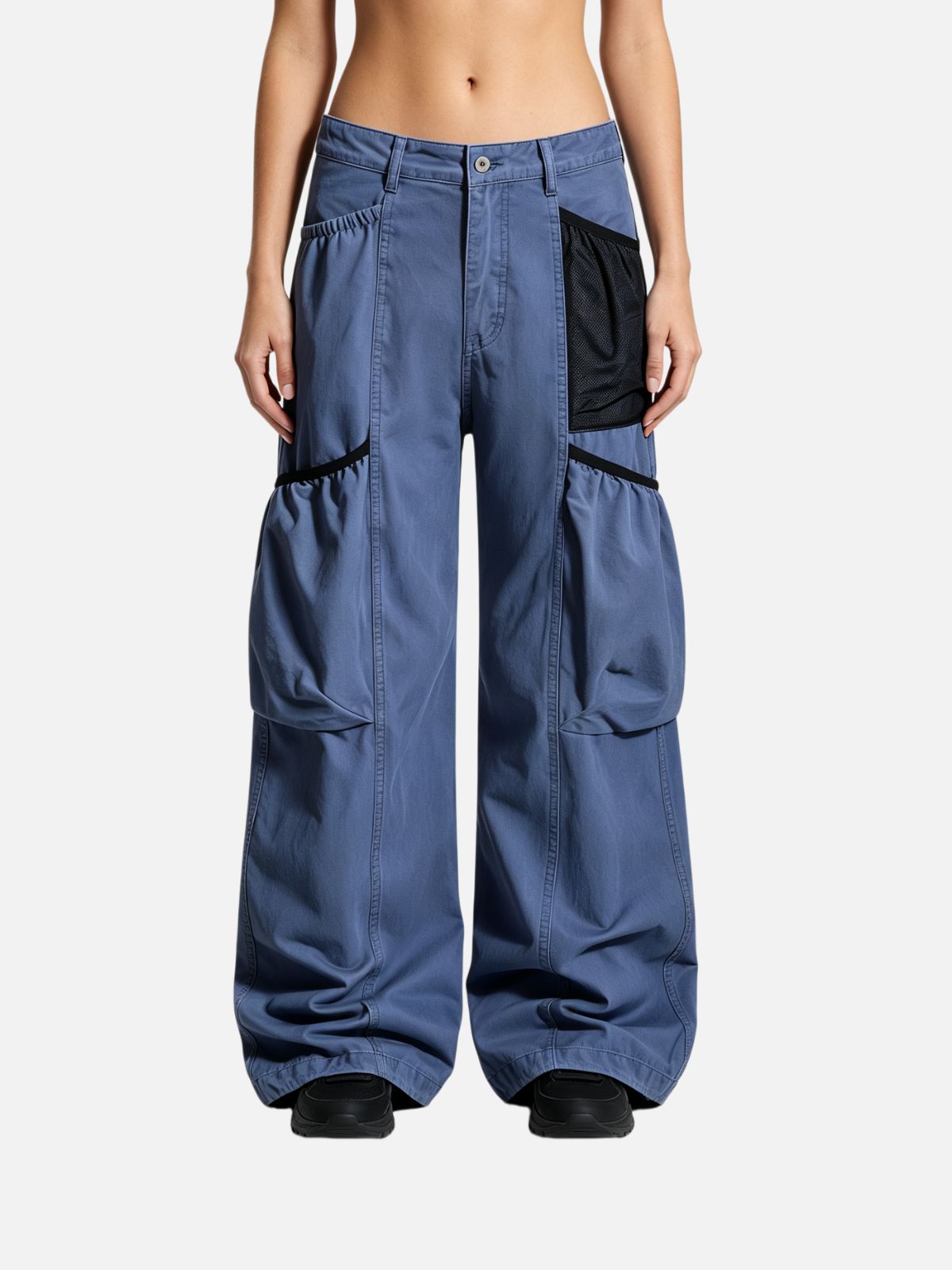 Haaura Mesh Panel Cargo Baggy Pants