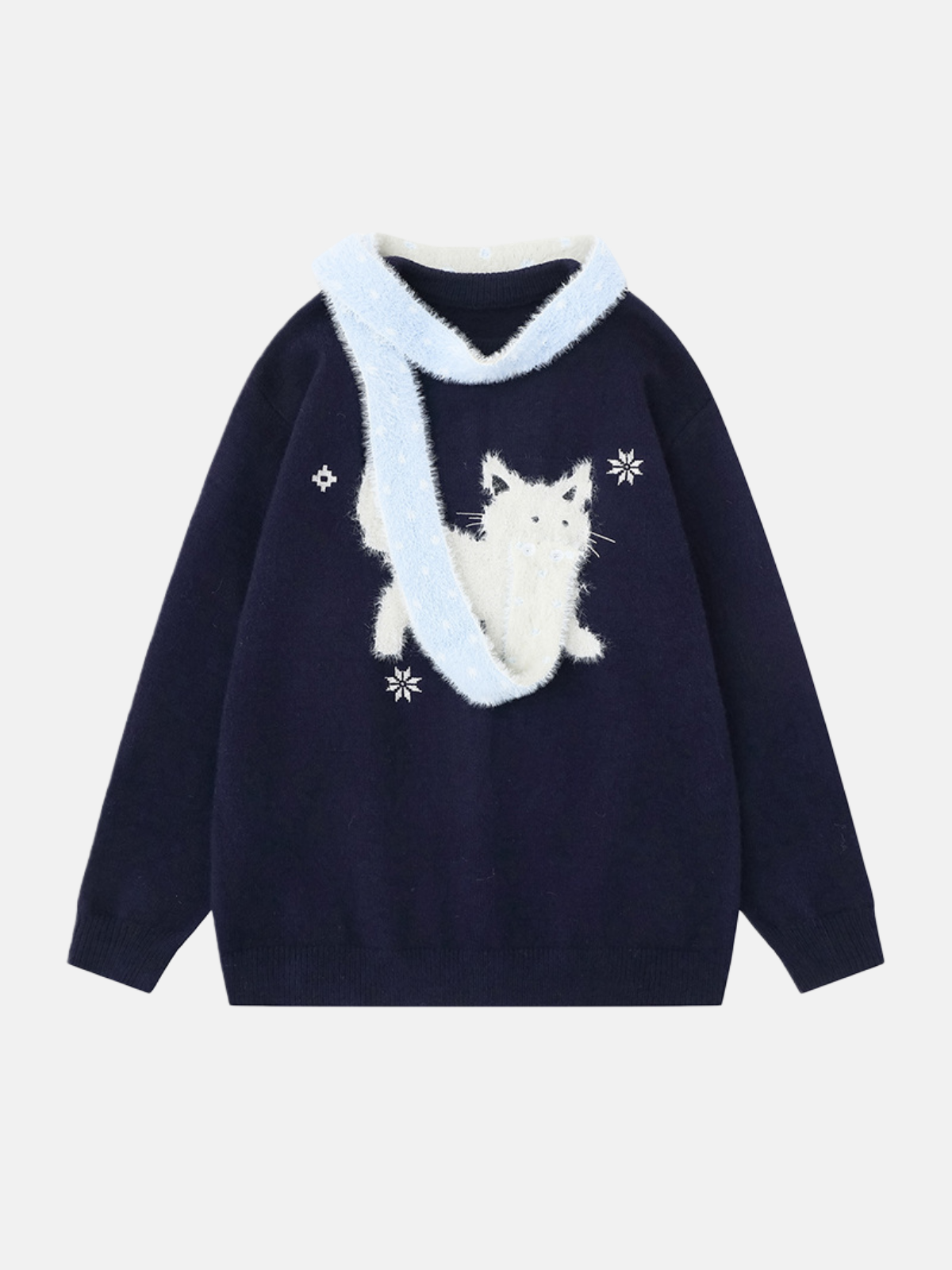 Haaura Whimsical Kitten 3D Bow Sweater