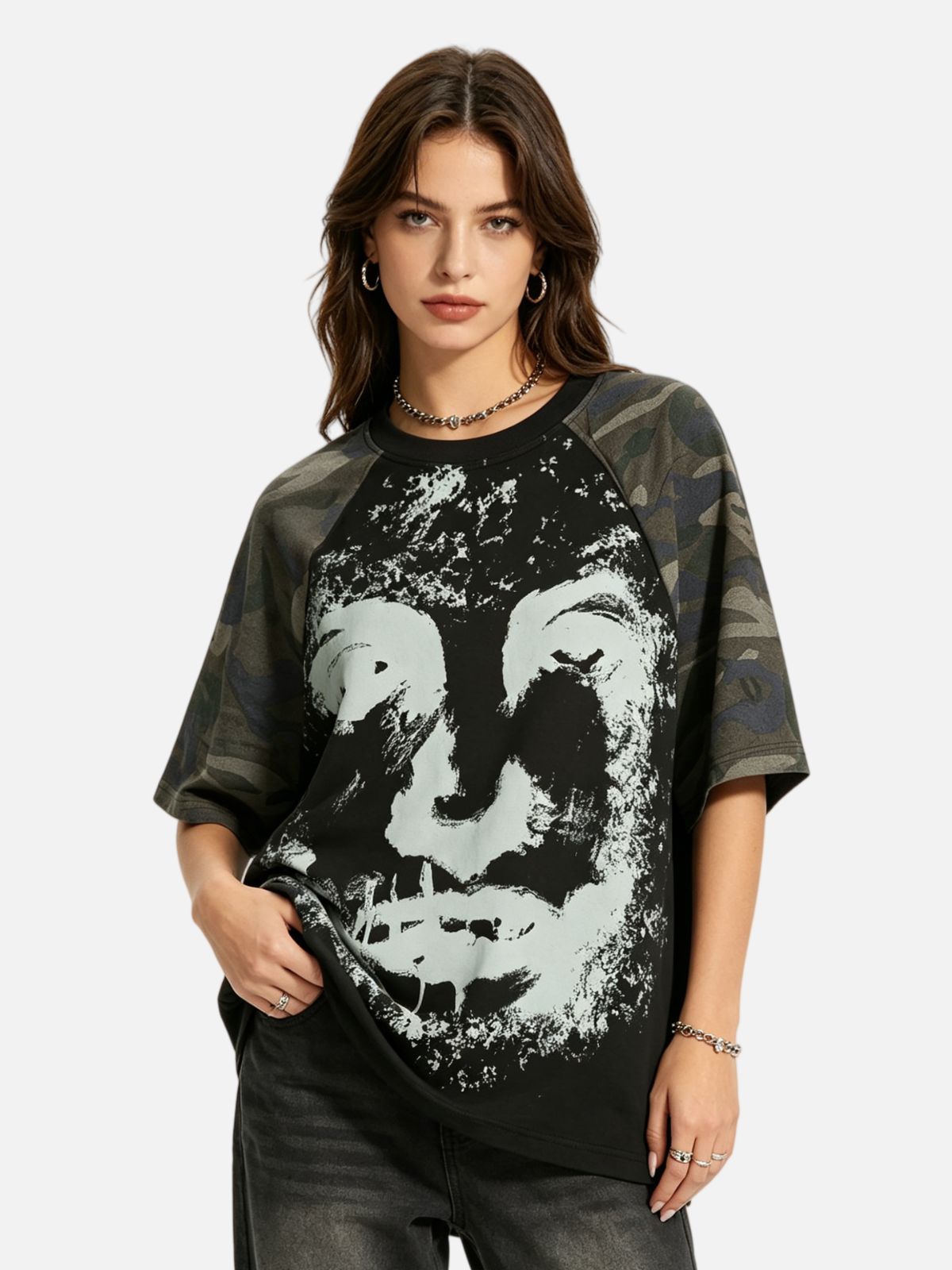 Haaura Distressed Smile Print Tee