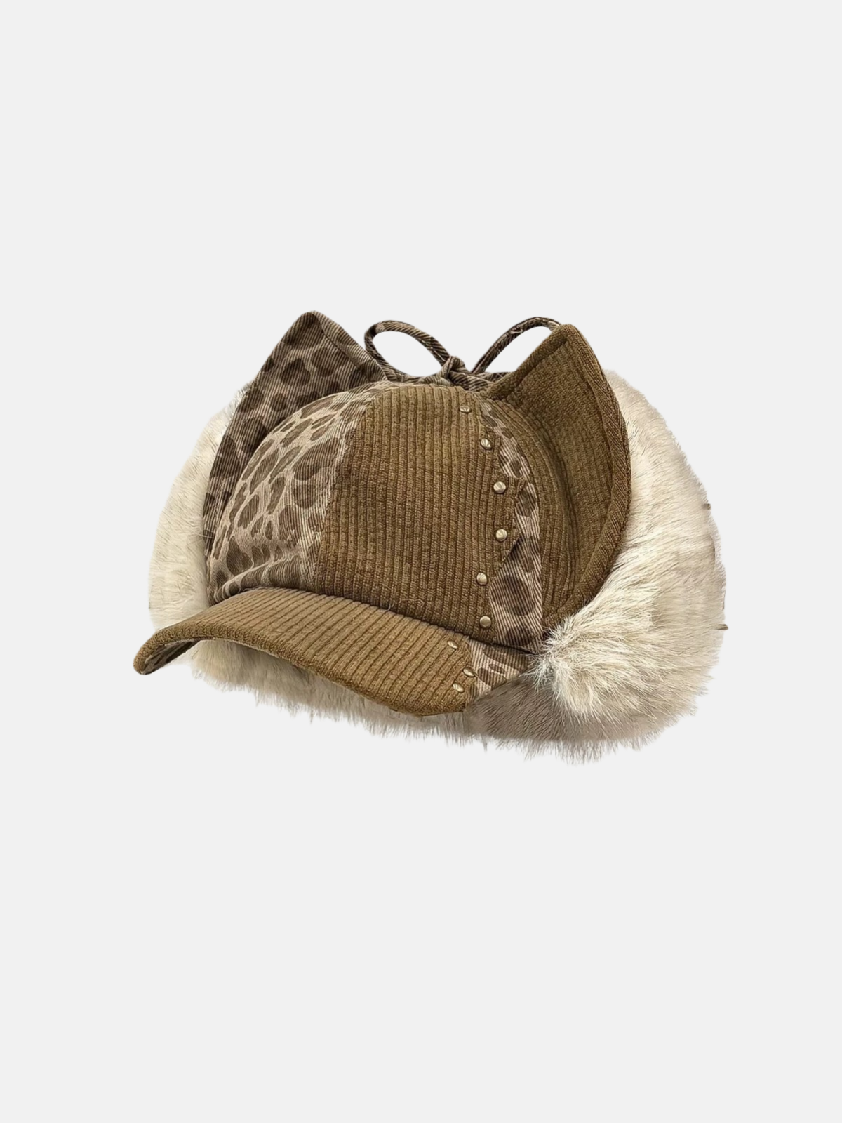 Leopard Print Cat-Ear Flap Hat