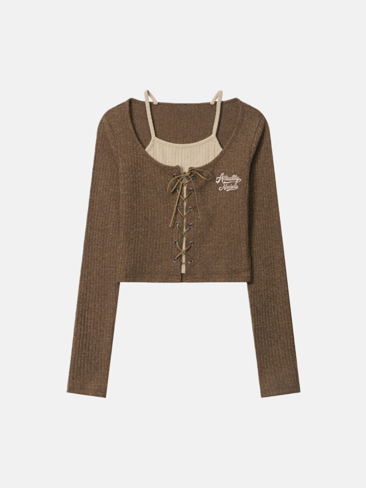 Haaura Arithmetic Muscle Embroidered Crop Sweater