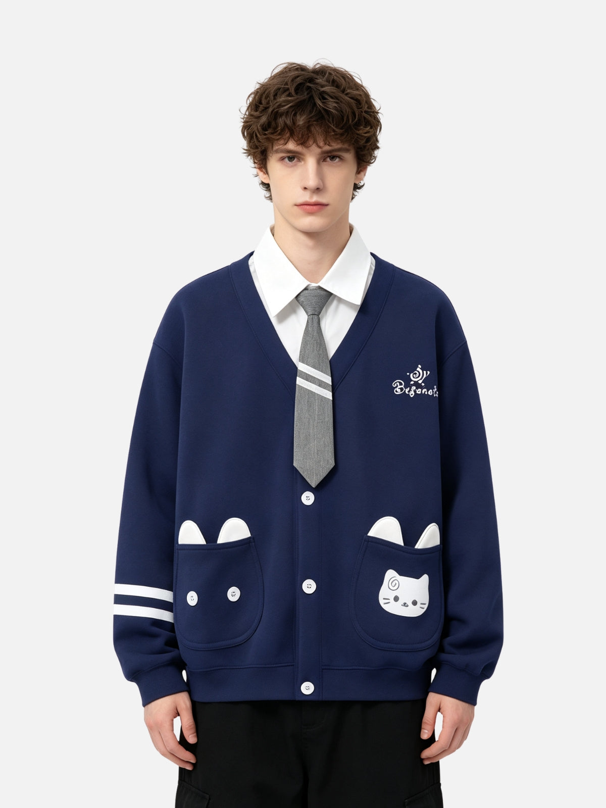 Haaura Cat Ear Tie Neck Cardigan