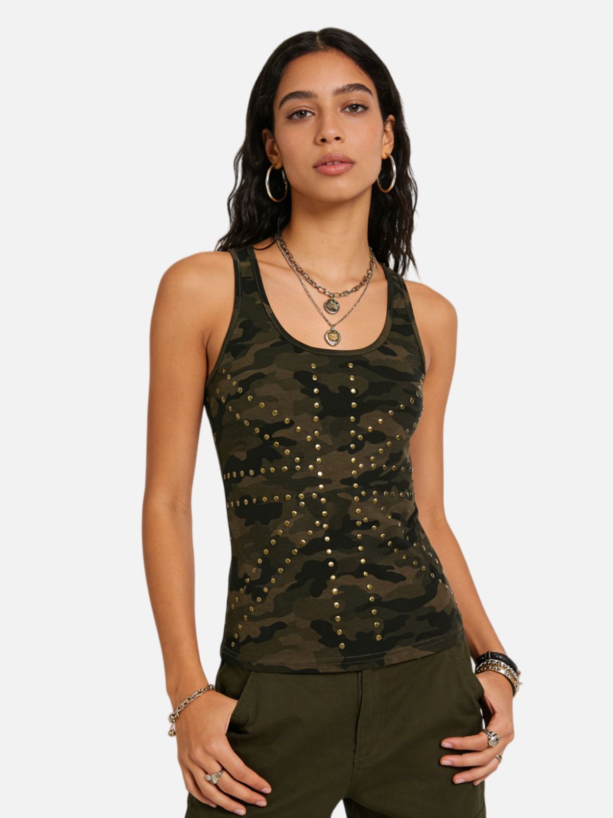 Haaura CAMO Studded Tank Top