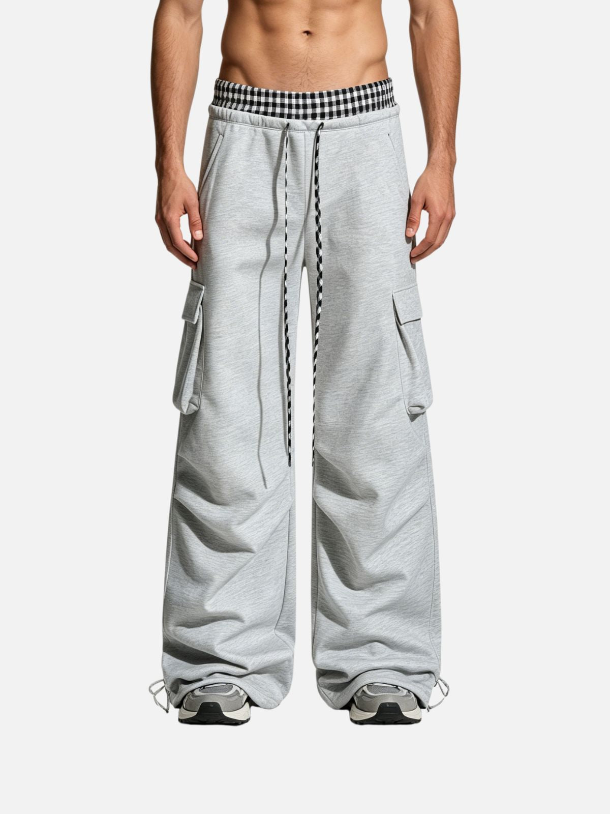 Haaura Checkerboard Waist Sweatpants