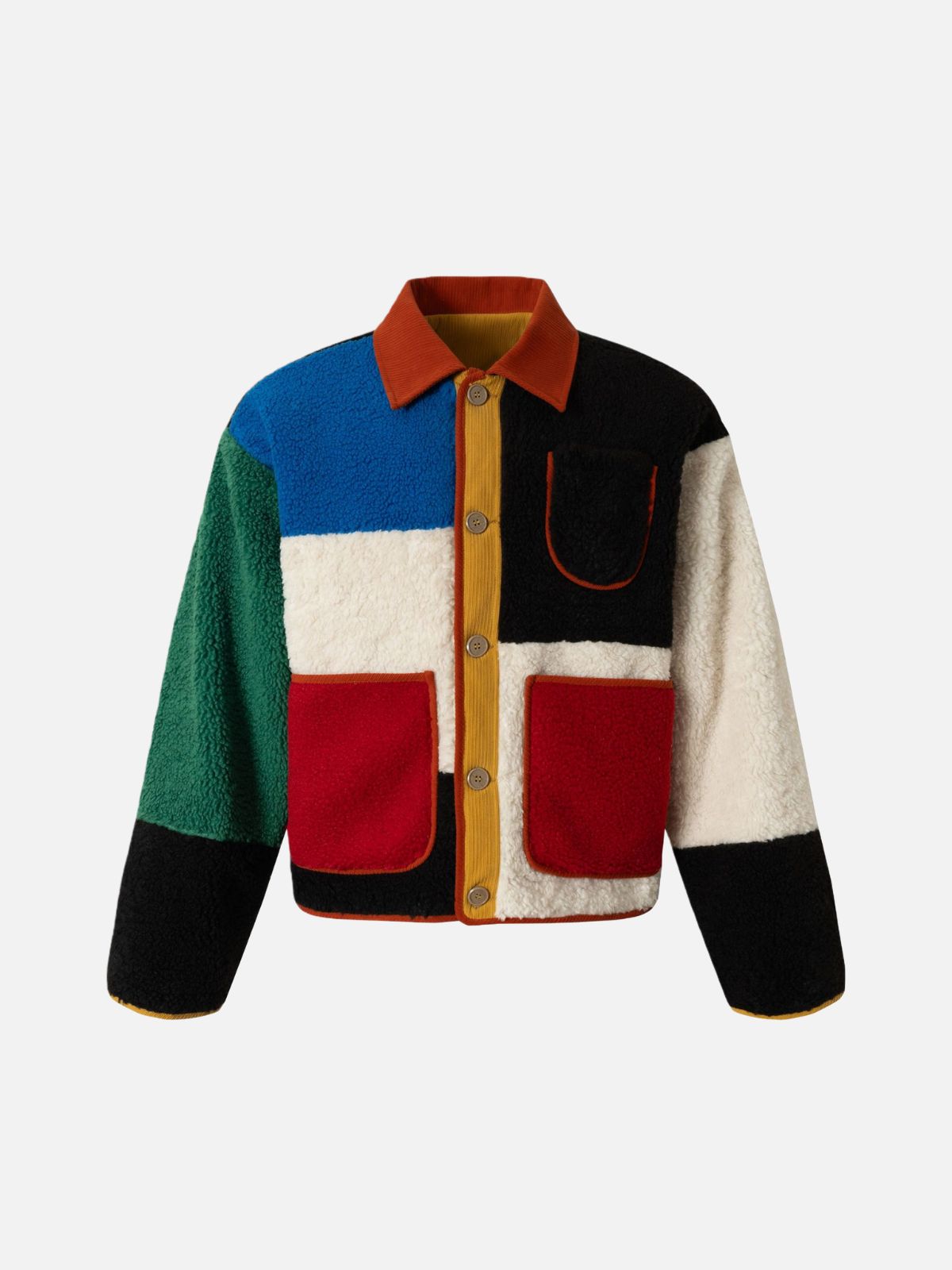 Haaura Color Block Sherpa Bomber Jacket