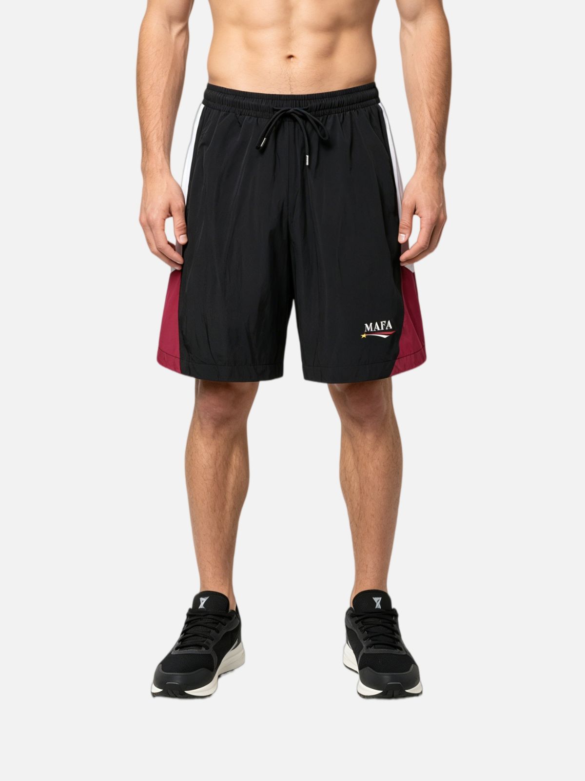 Haaura Embroidered Windbreaker Shorts