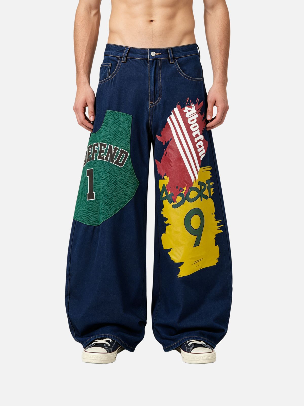 Haaura Graffiti Number 9 Net Panel Jeans