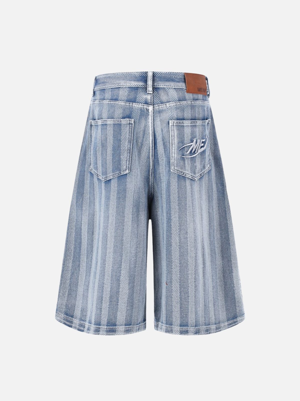 Haaura Baggy Vintage Washed Textured Stripe Jorts