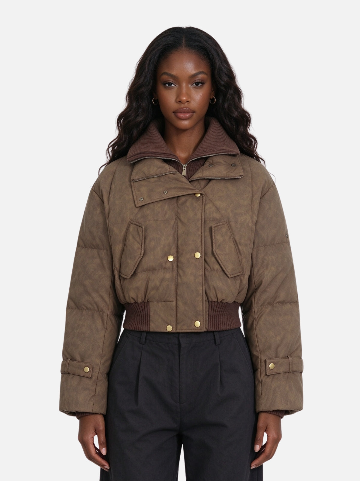Haaura Cropped Layered Coat