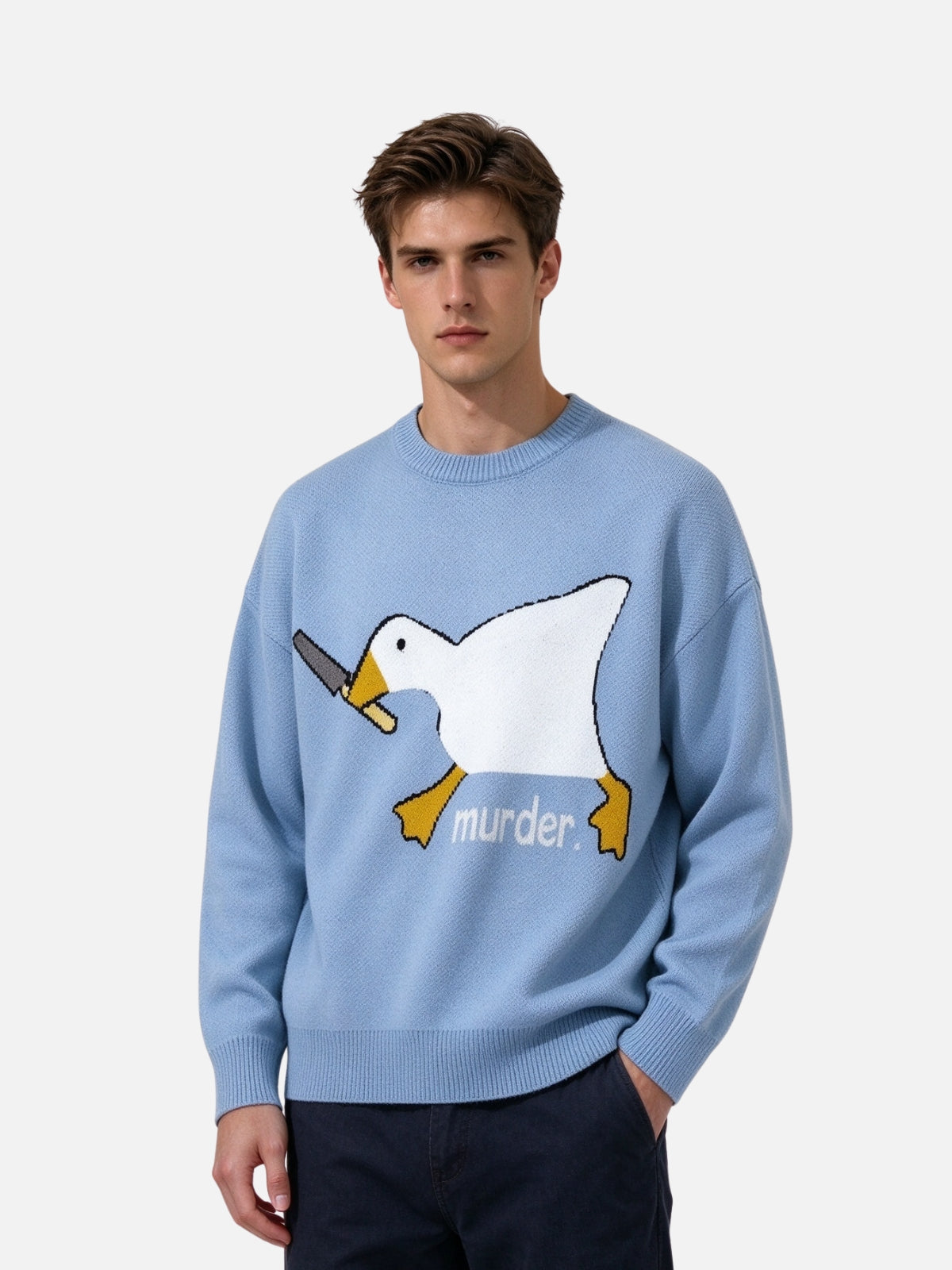 Haaura Murder Goose Graphic Knit Sweater