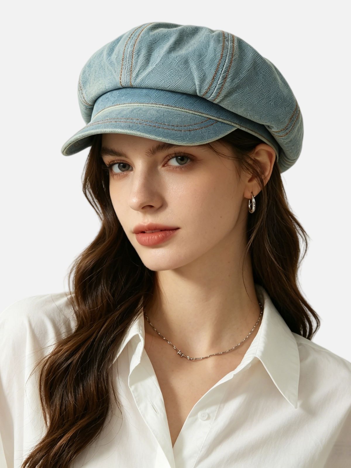 Haaura Denim Contrast Stitch Cap