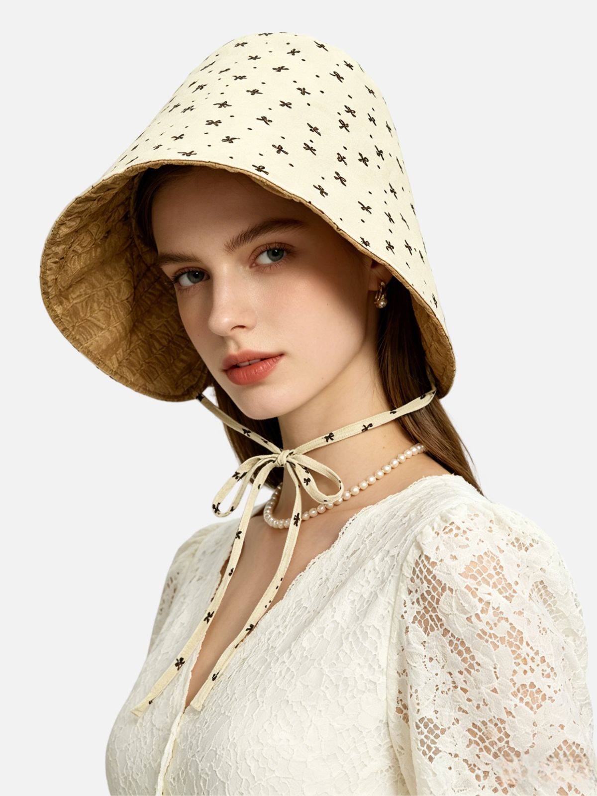 Haaura Reversible Bow Tie Backpacker Sun Hat