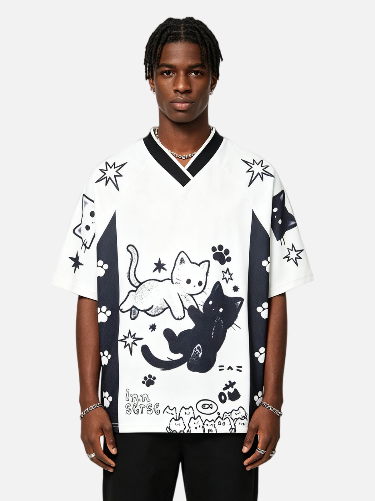 Haaura Cartoon Cats Paw Graphic Tee