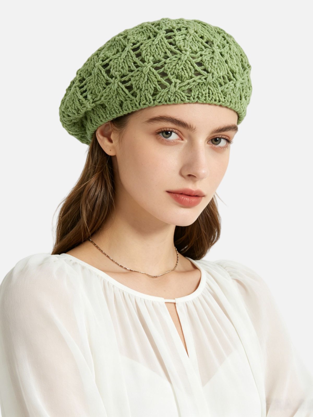 Haaura Hollow Out Crochet Knit Beret